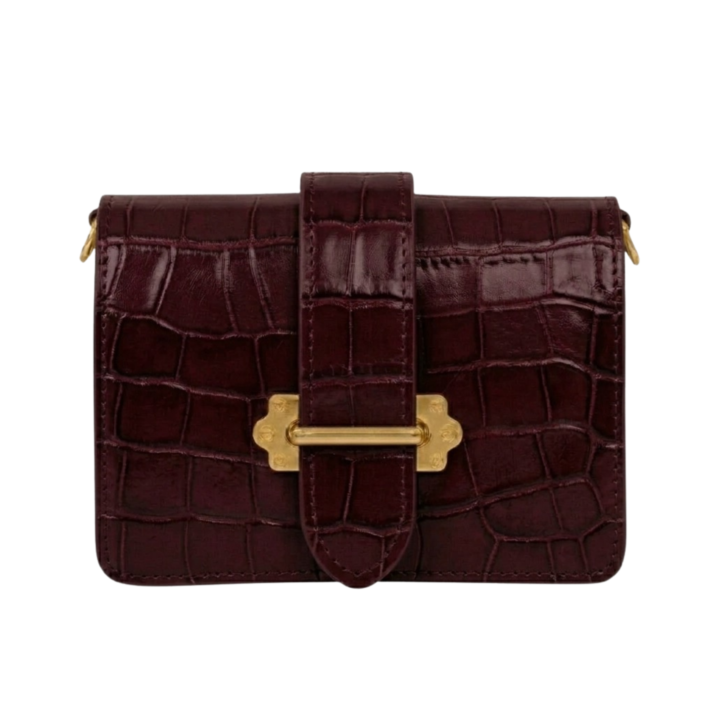 Borsa Marsupio in vera pelle Coco Made in Italy vista frontale - Rosso Bordeaux