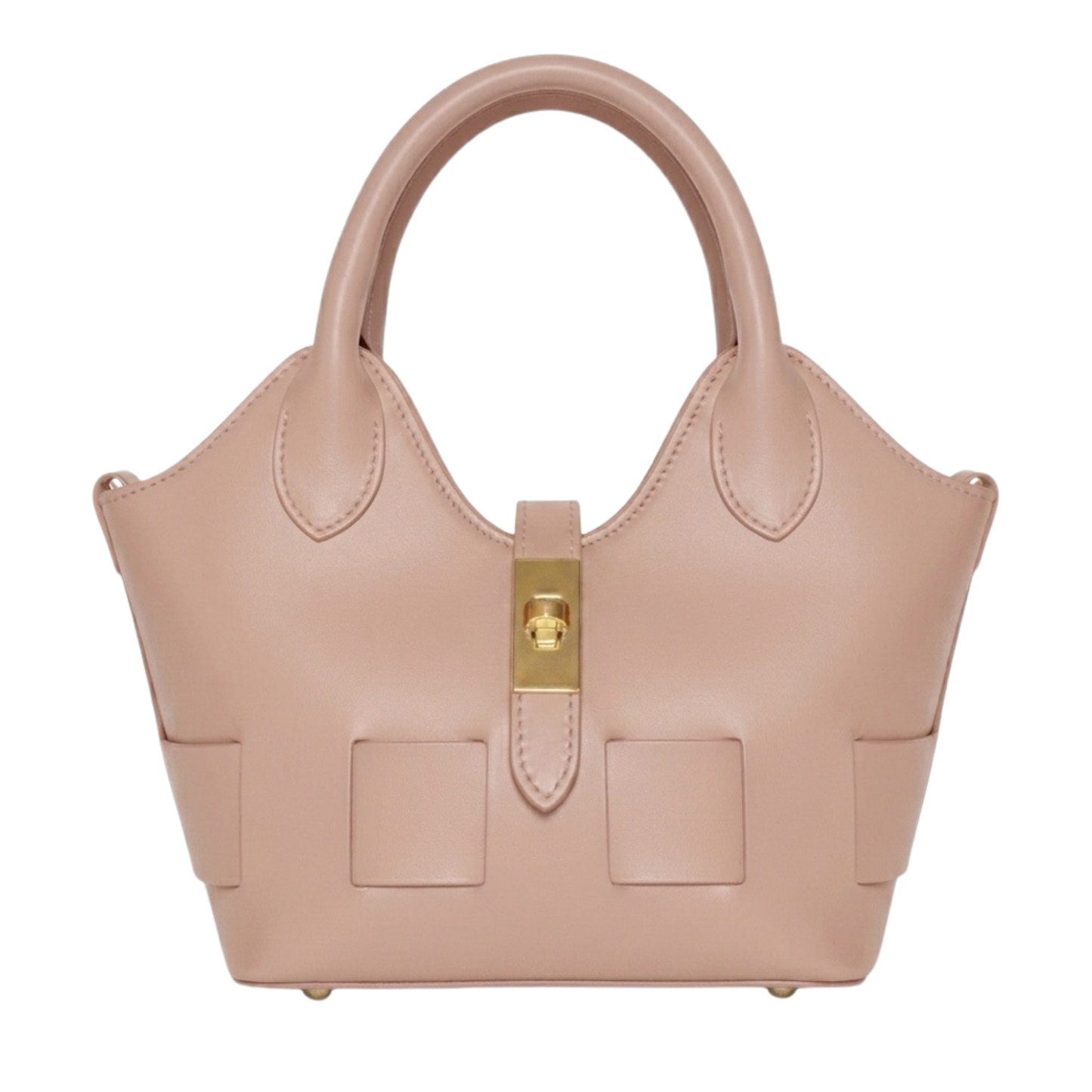 Borsa Diana in vera pelle Made in Italy - Vista frontale - Rosa Nude