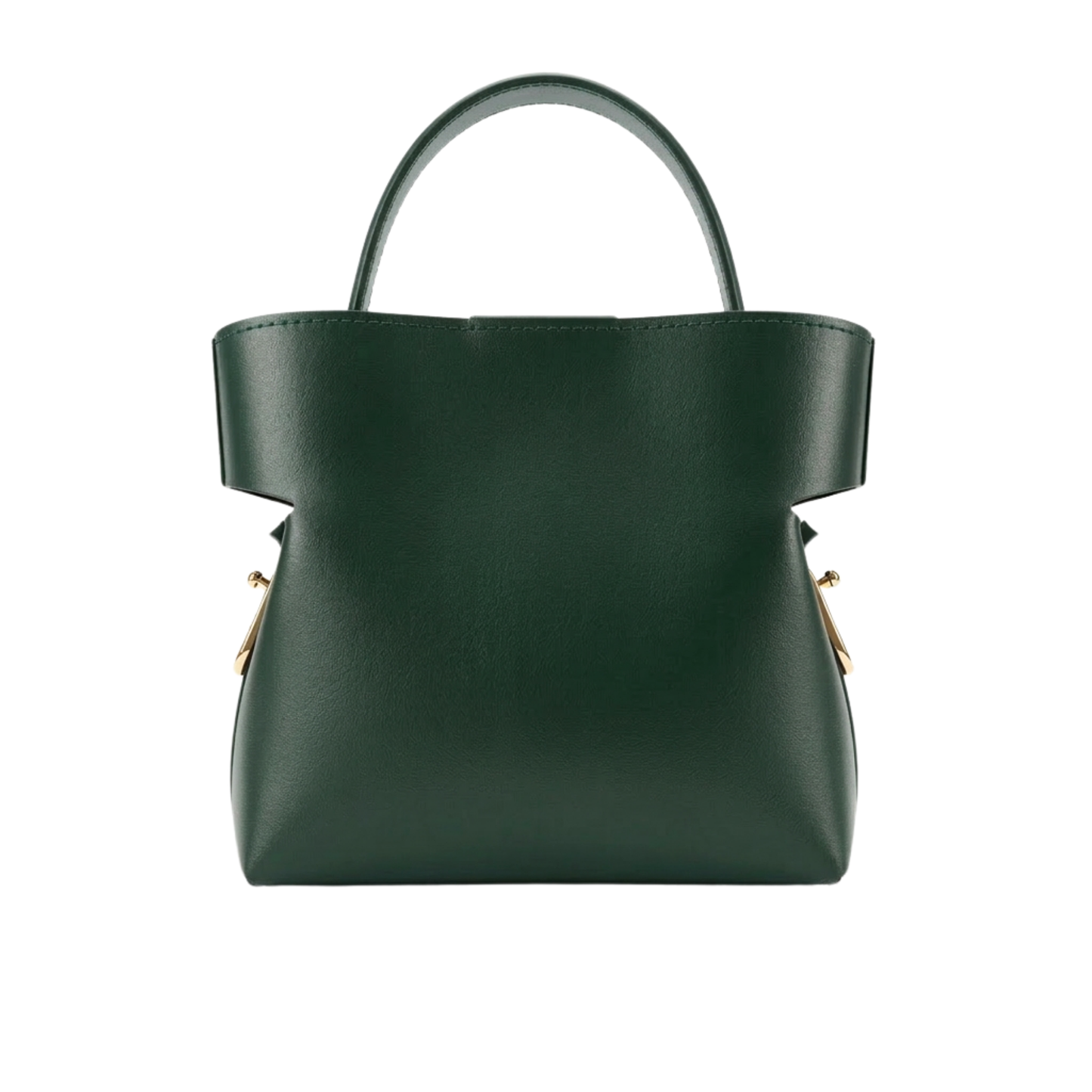 Borsa Sleek in vera pelle Made in Italy – vista frontale - Verde Scuro