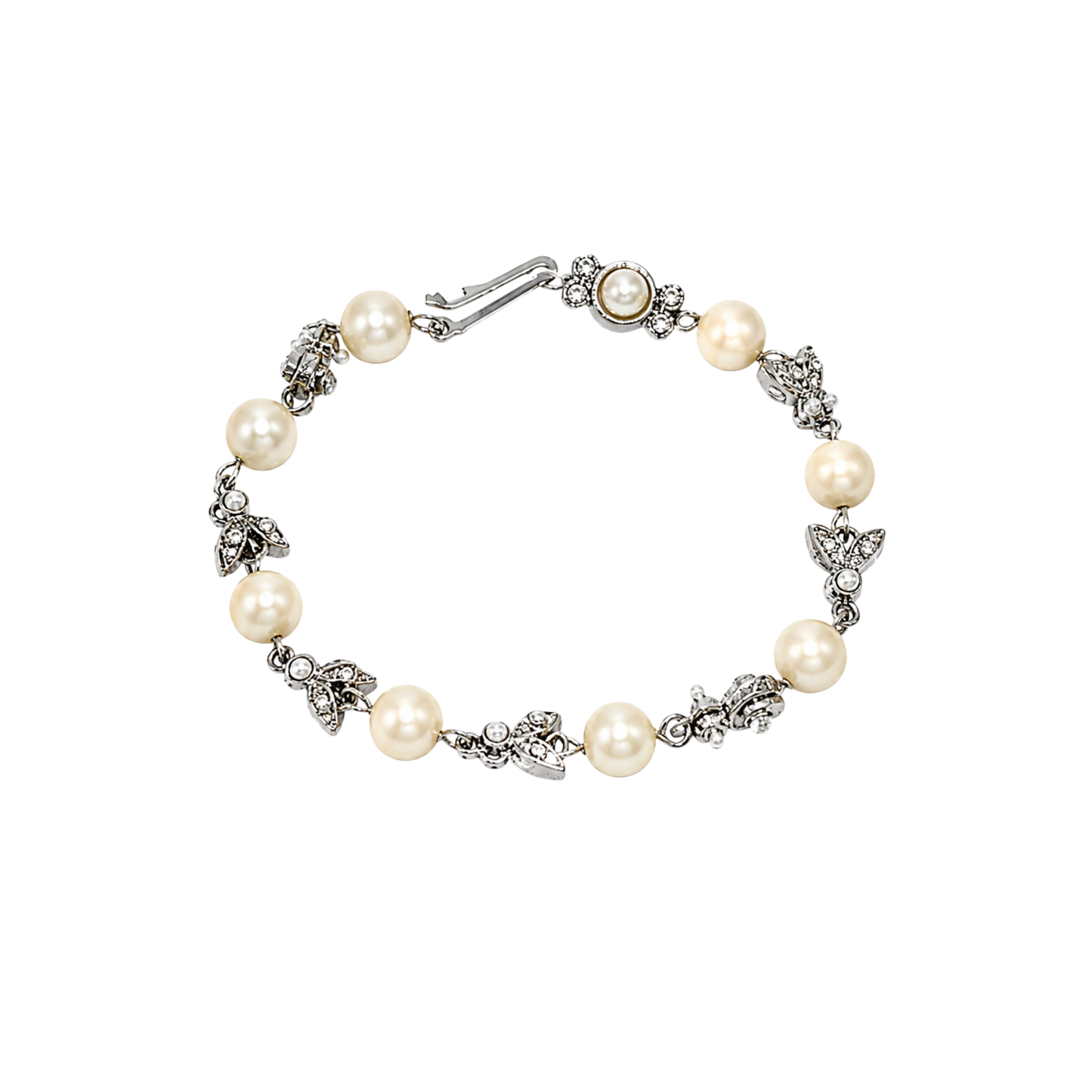 Bracciale con Perle tipo Maiorca e Strass