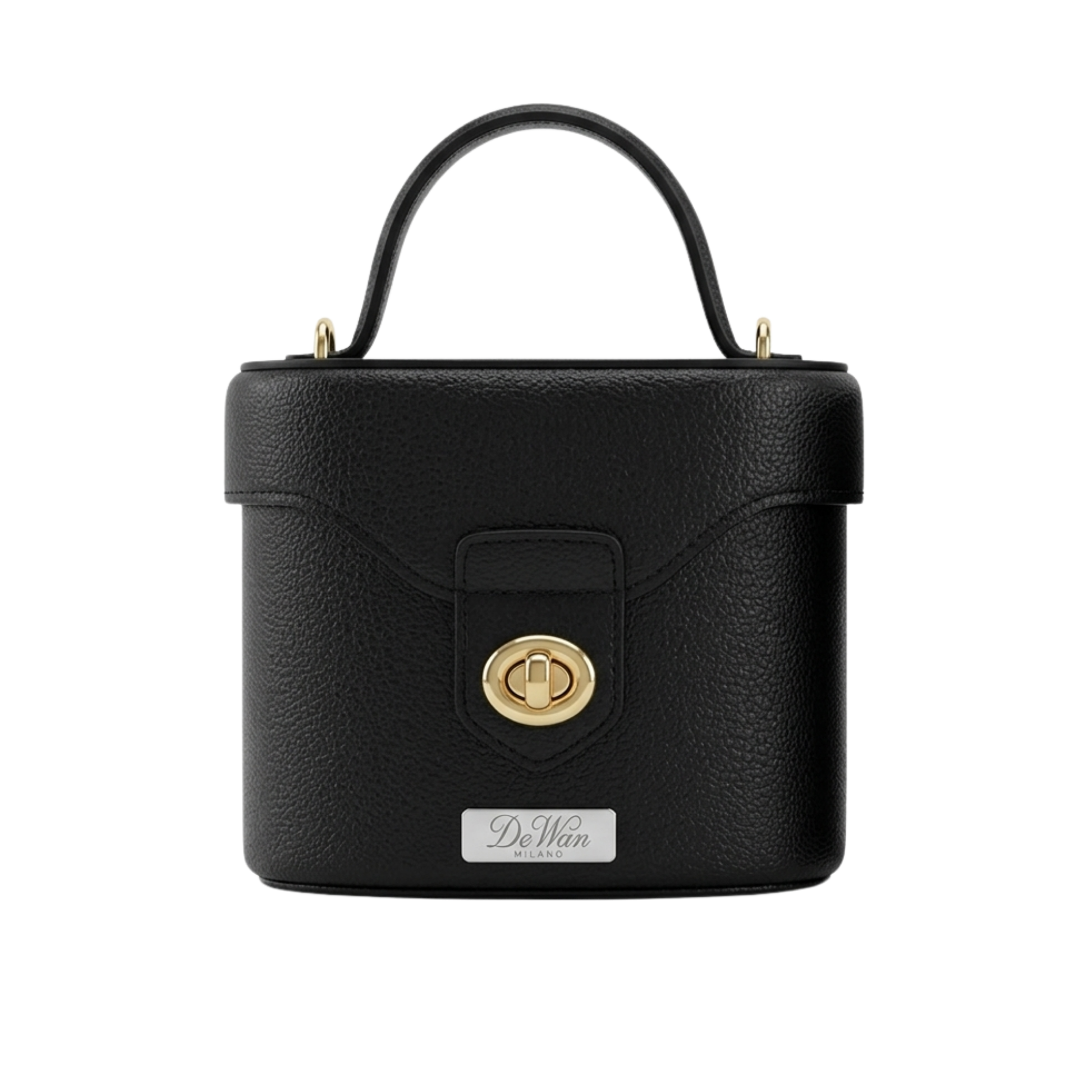 Borsa in vera pelle frontale nera
