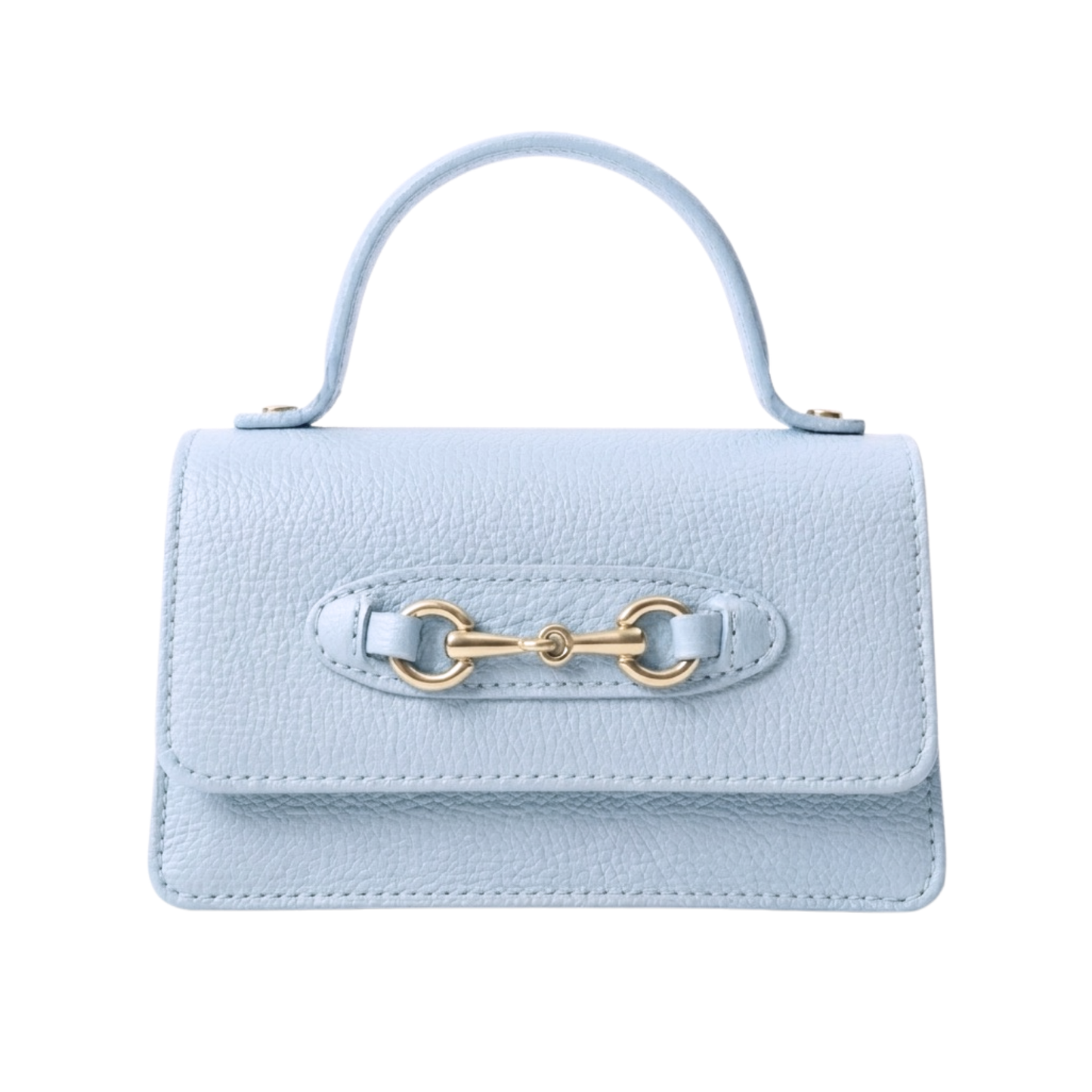 Borsa Giulietta in pelle Made in Italy – vista frontale - Azzurro 