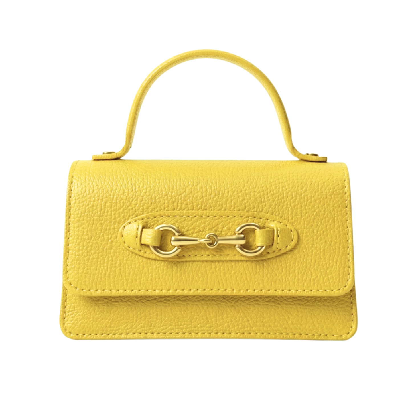 Borsa Giulietta in pelle Made in Italy – vista frontale - Giallo