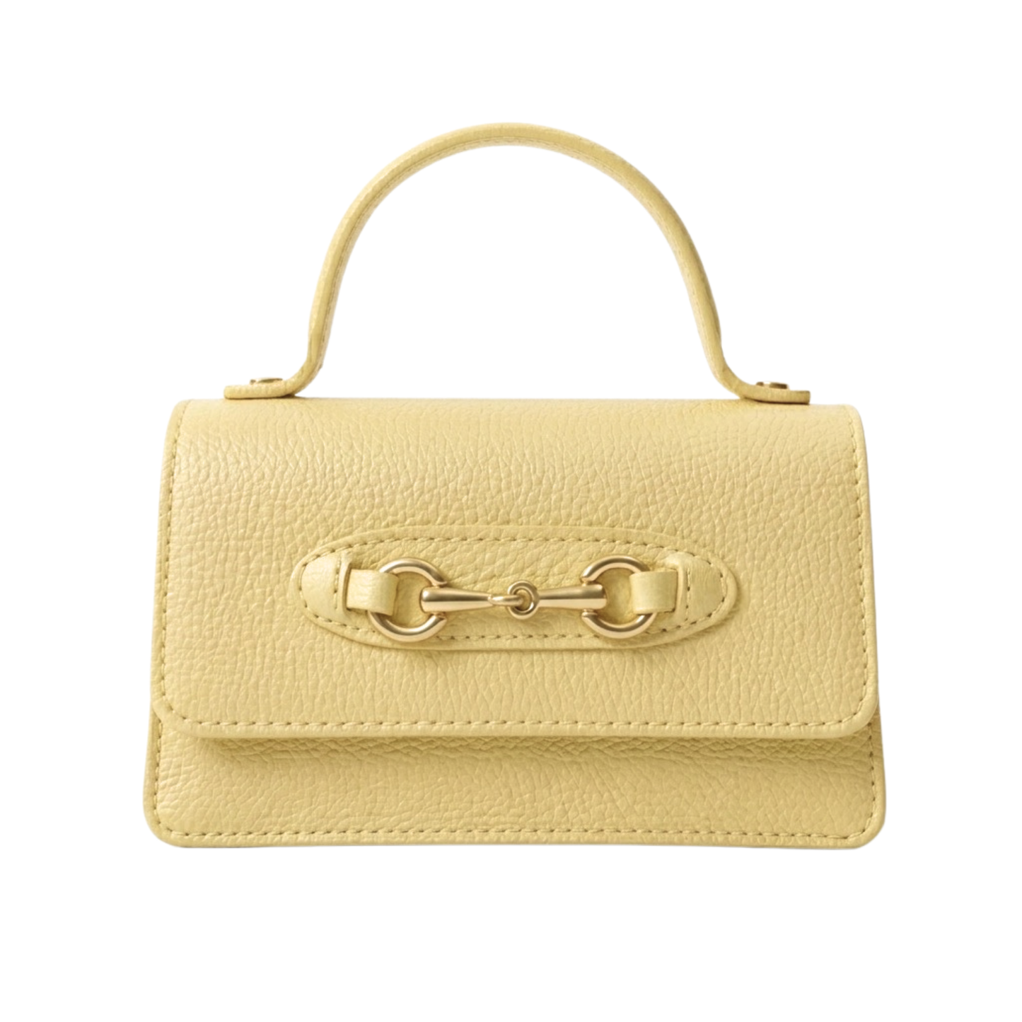 Borsa Giulietta in pelle Made in Italy – vista frontale - Giallo Pastello