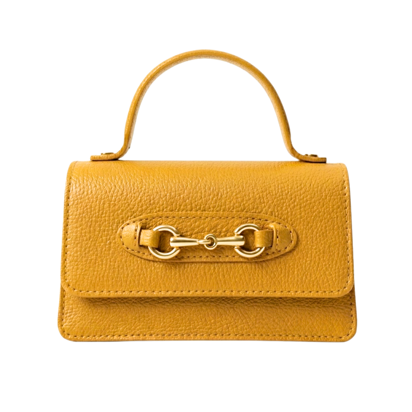 Borsa Giulietta in pelle Made in Italy – vista frontale - Giallo Senape