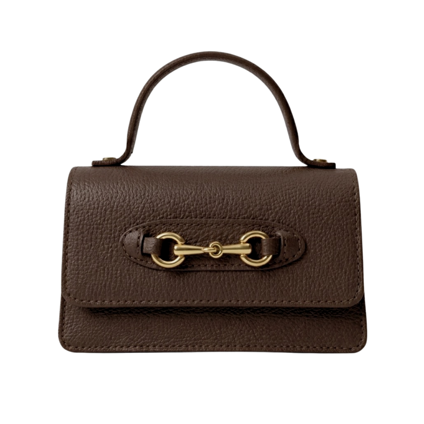 Borsa Giulietta in pelle Made in Italy – vista frontale - Marrone Scuro