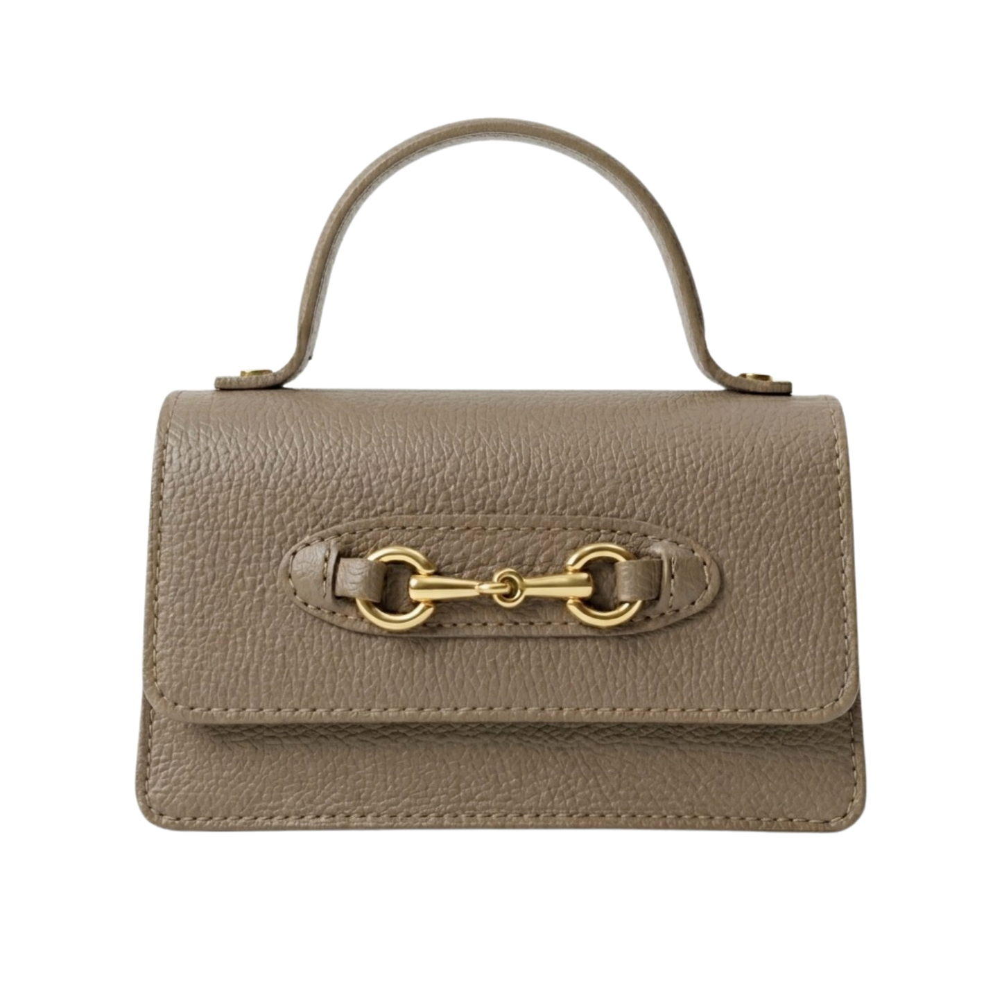 Borsa Giulietta in pelle Made in Italy – vista frontale - Moca