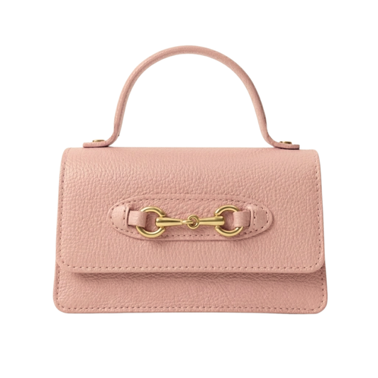 Borsa Giulietta in pelle Made in Italy – vista frontale - Rosa