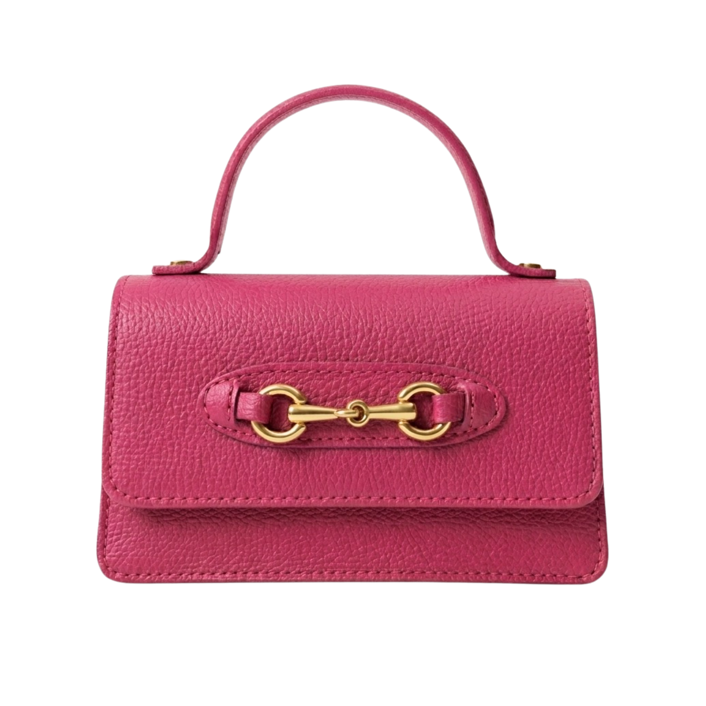 Borsa Giulietta in pelle Made in Italy – vista frontale - Rosa Fucsia