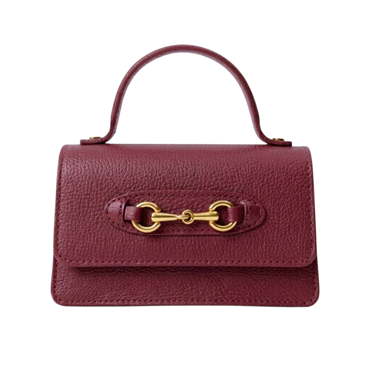 Borsa Giulietta in pelle Made in Italy – vista frontale - Rosso Bordeaux