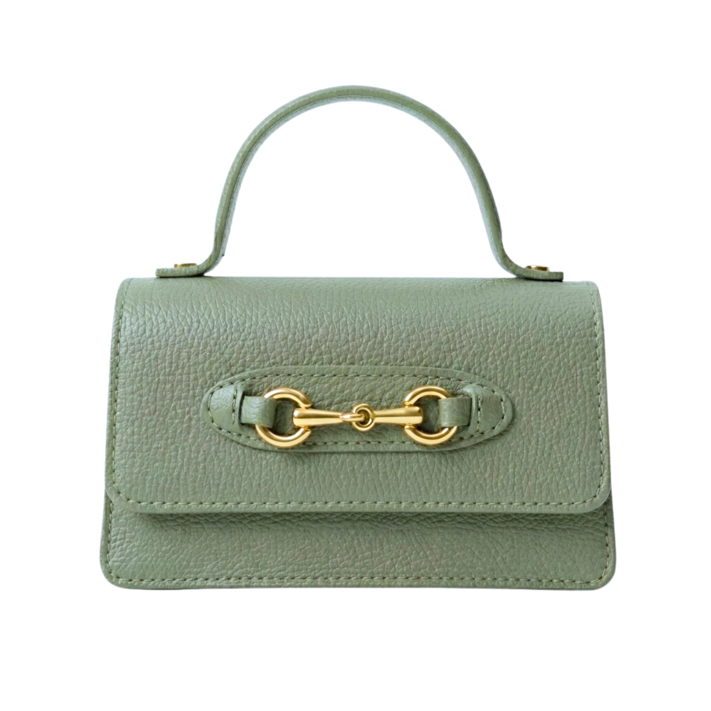 Borsa Giulietta in pelle Made in Italy – vista frontale - Verde Menta
