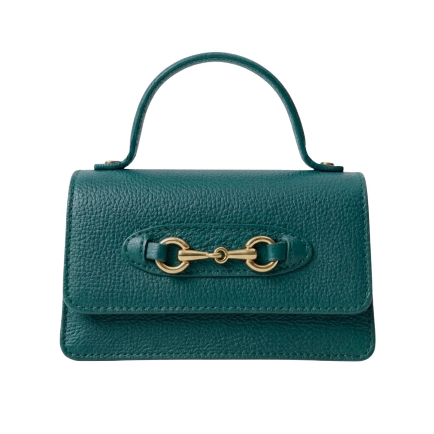 Borsa Giulietta in pelle Made in Italy – vista frontale - Verde Petrolio