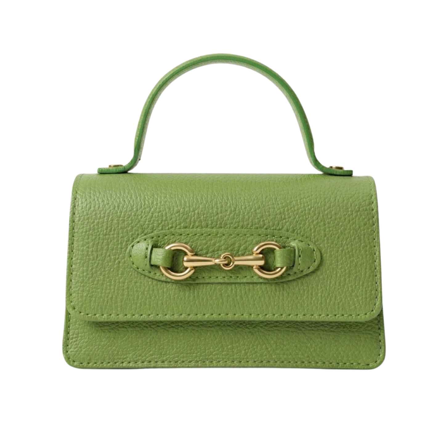 Borsa Giulietta in pelle Made in Italy – vista frontale - Verde Prato