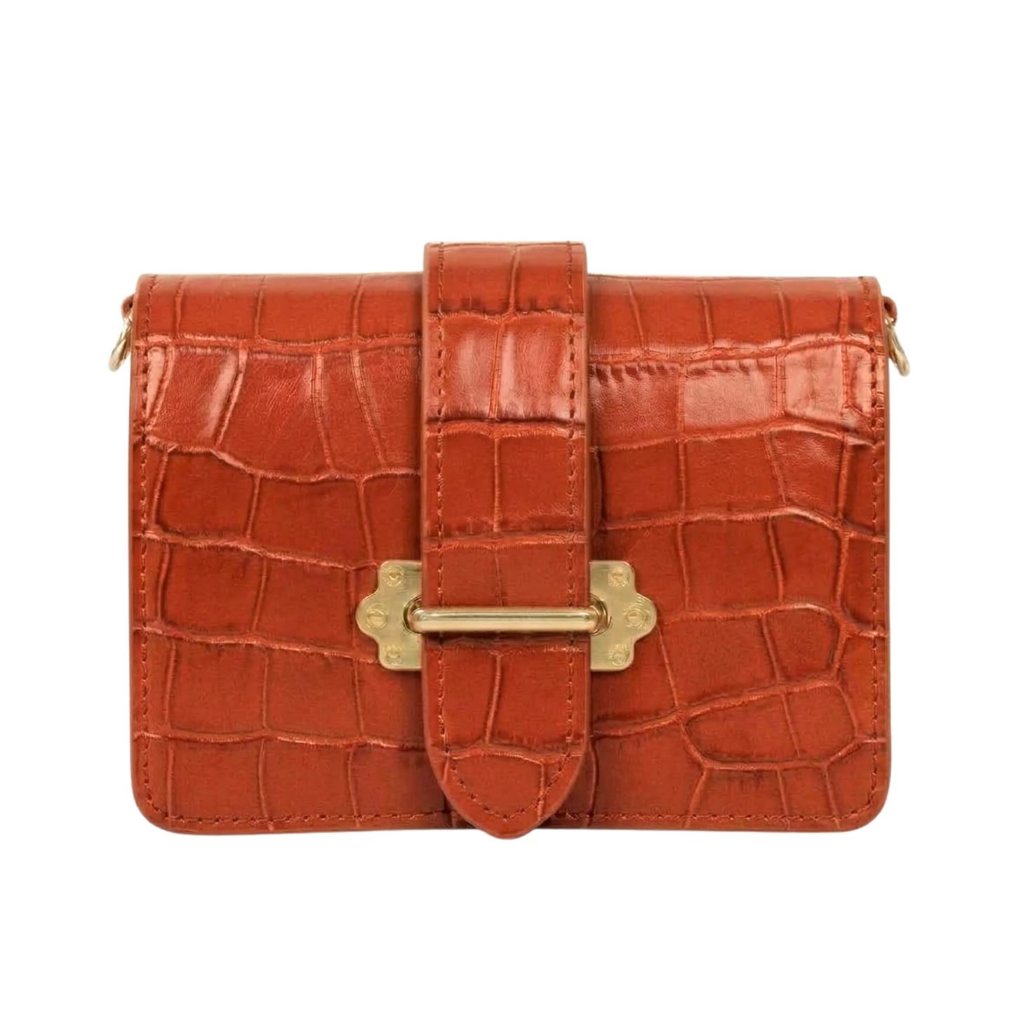 Borsa Marsupio in vera pelle Coco Made in Italy vista frontale - Arancione Scuro