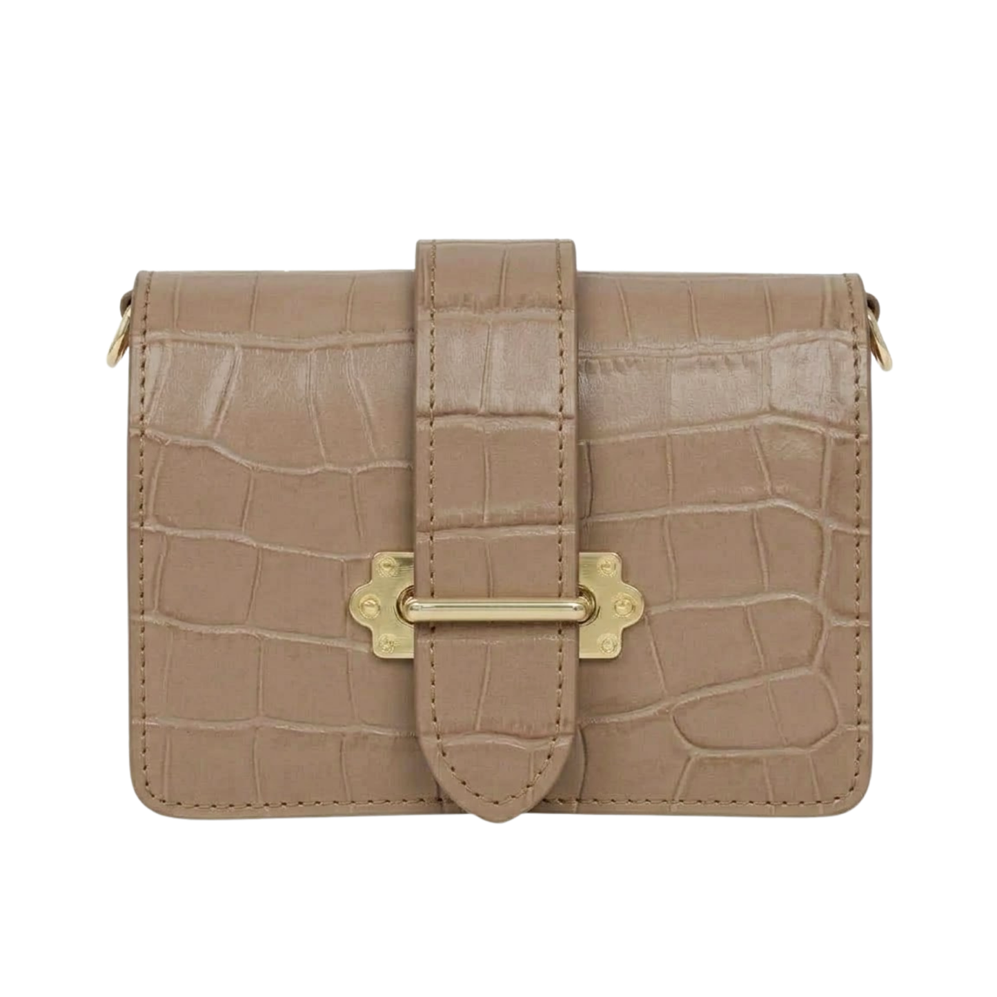 Borsa Marsupio in vera pelle Coco Made in Italy vista frontale - Beige