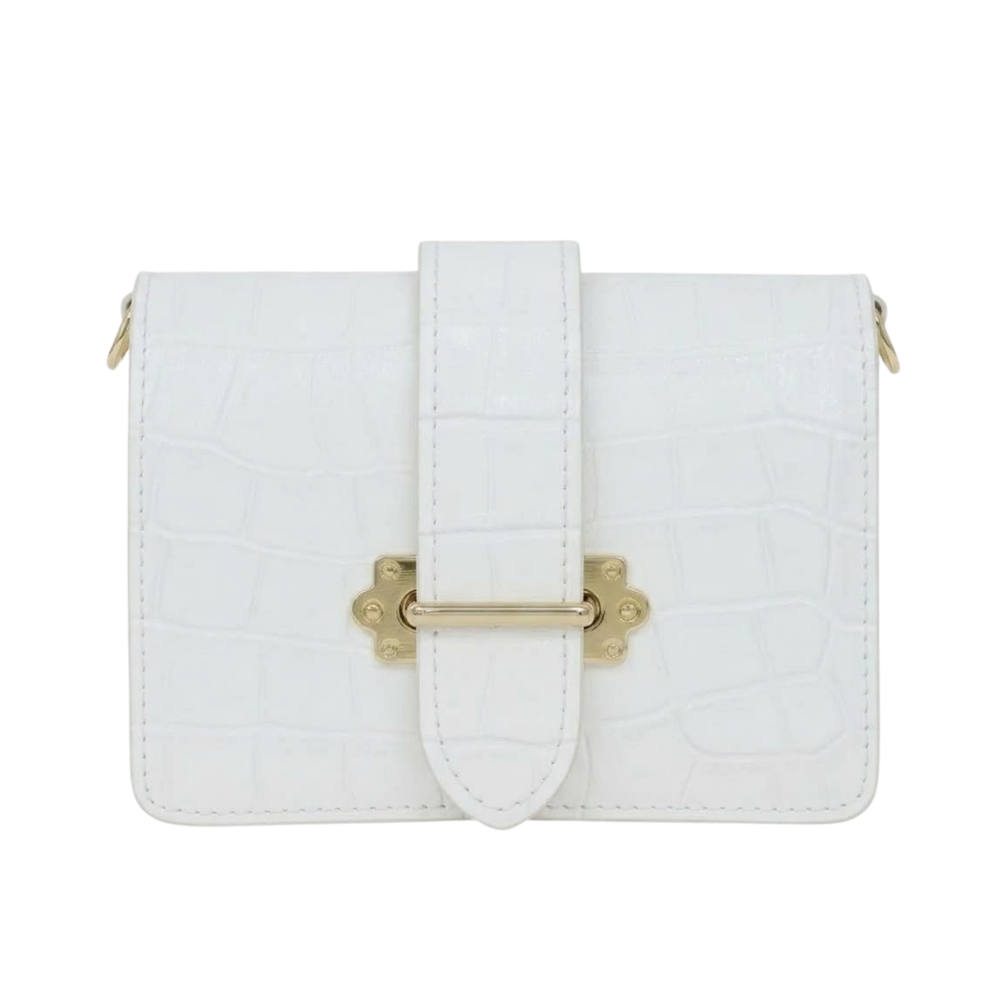 Borsa Marsupio in vera pelle Coco Made in Italy vista frontale - Bianco
