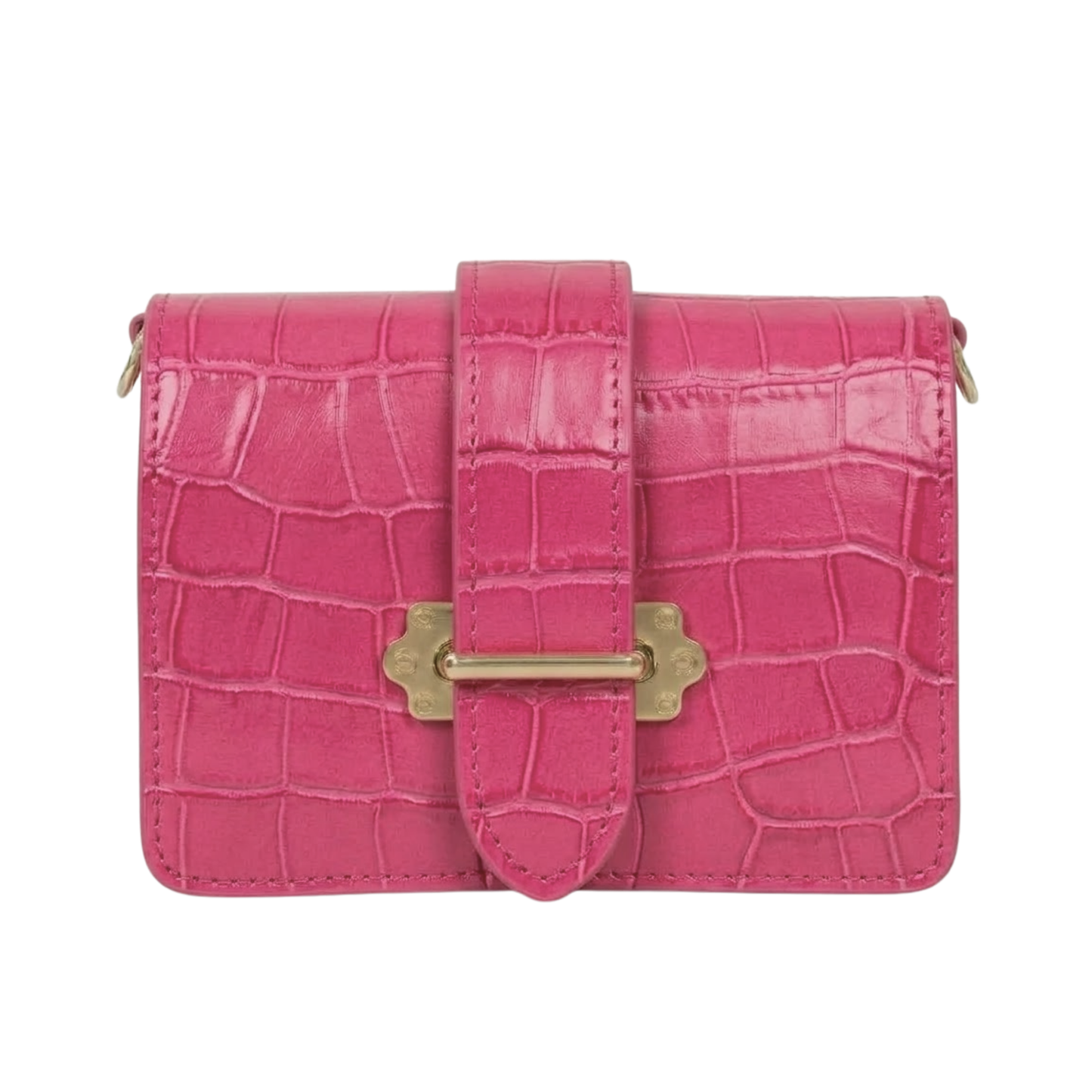 Borsa Marsupio in vera pelle Coco Made in Italy vista frontale - Fucsia
