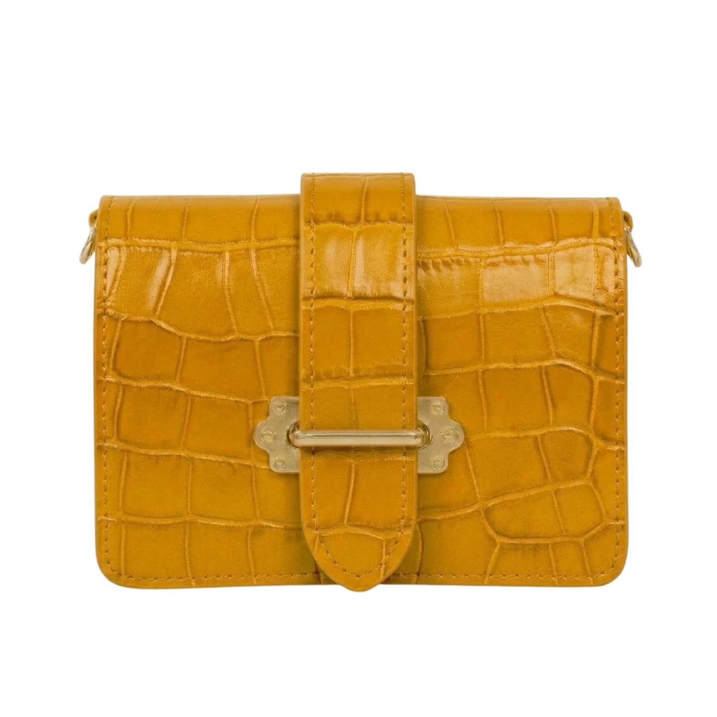 Borsa Marsupio in vera pelle Coco Made in Italy vista frontale - Giallo Senape