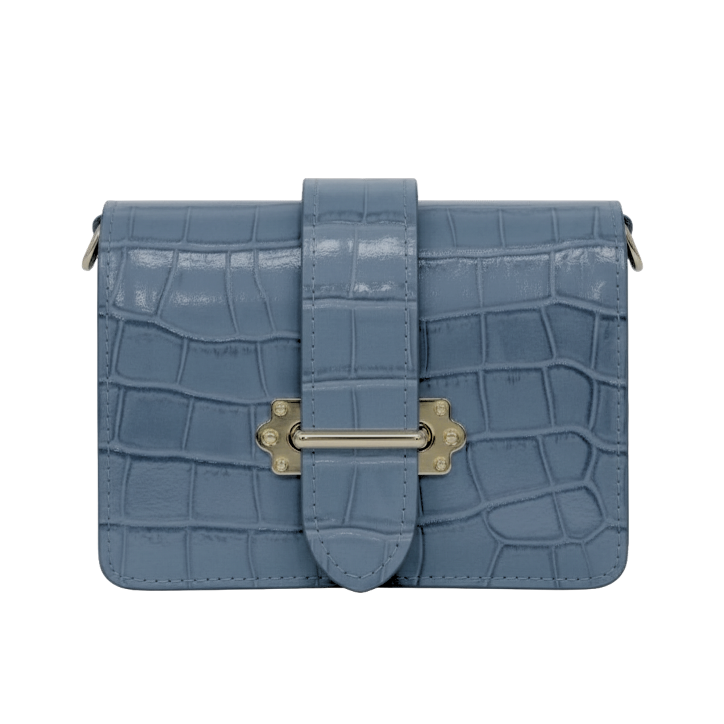 Borsa Marsupio in vera pelle Coco Made in Italy vista frontale - Indaco