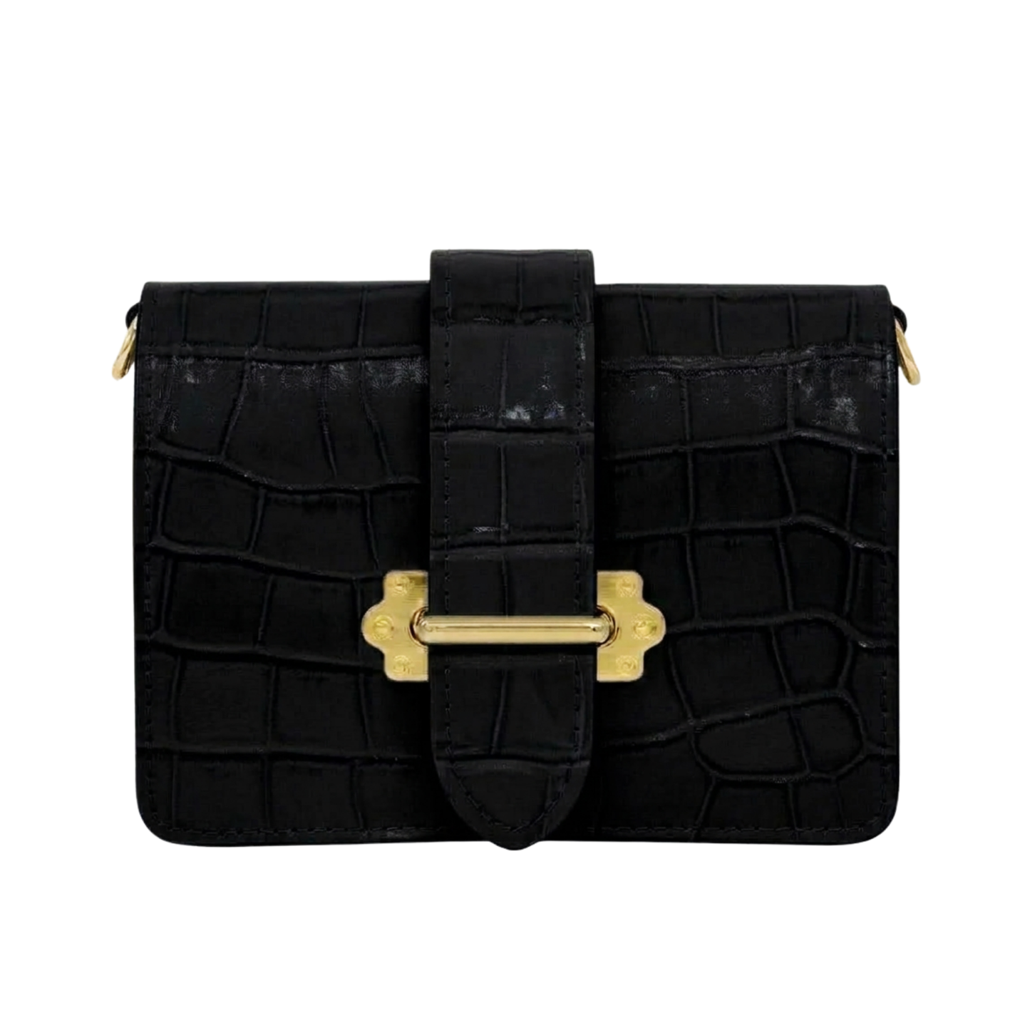 Borsa Marsupio in vera pelle Coco Made in Italy vista frontale - Nero