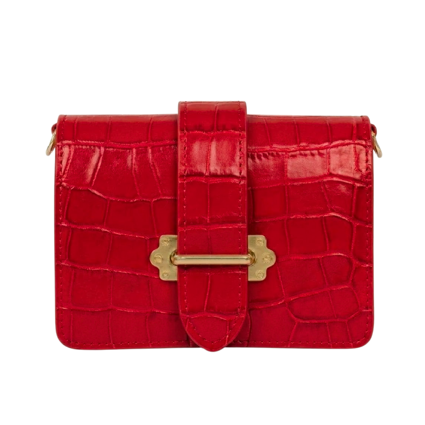 Borsa Marsupio in vera pelle Coco Made in Italy vista frontale - Rosso Brillante