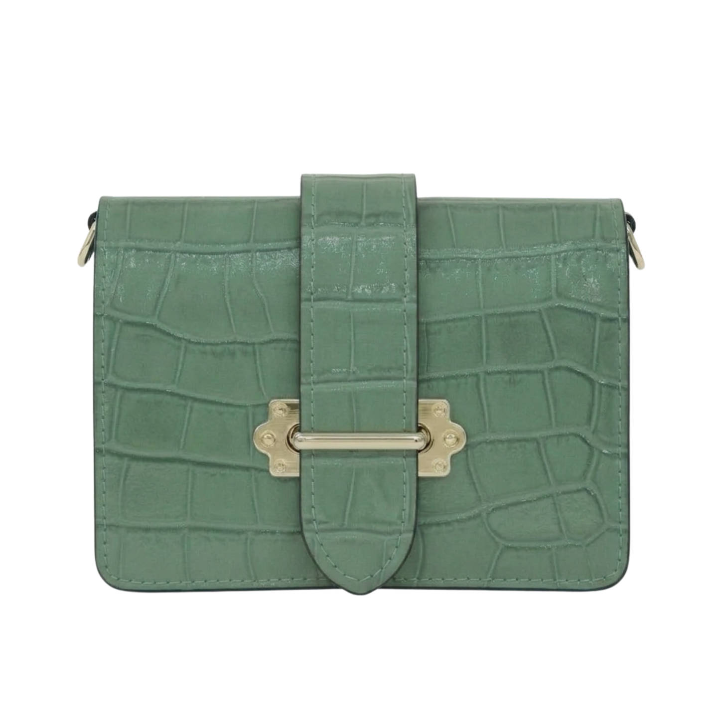 Borsa Marsupio in vera pelle Coco Made in Italy vista frontale - Verde Menta