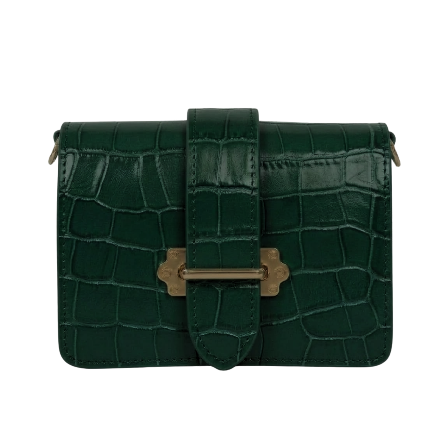 Borsa Marsupio in vera pelle Coco Made in Italy vista frontale - Verde Scuro