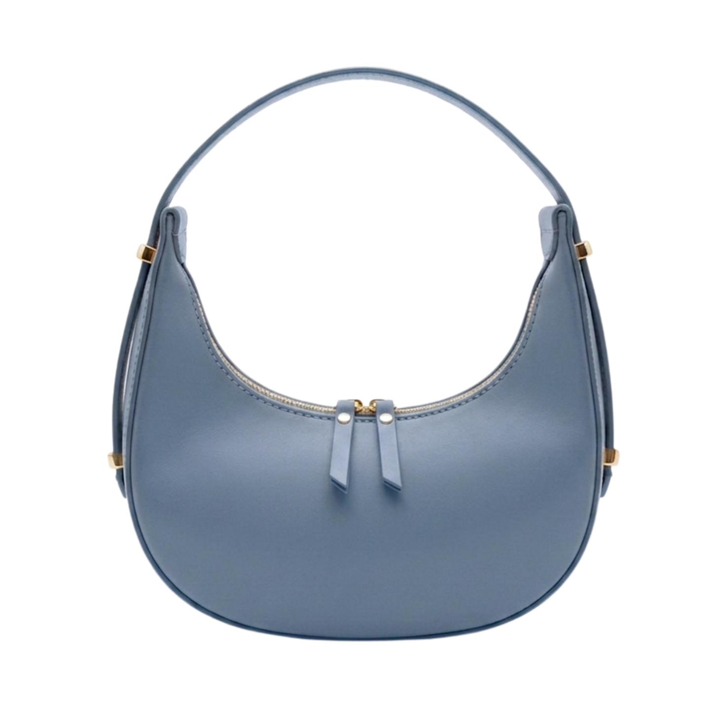 Borsa mezzaluna frontale in vera pelle made in Italy - Carta da Zucchero