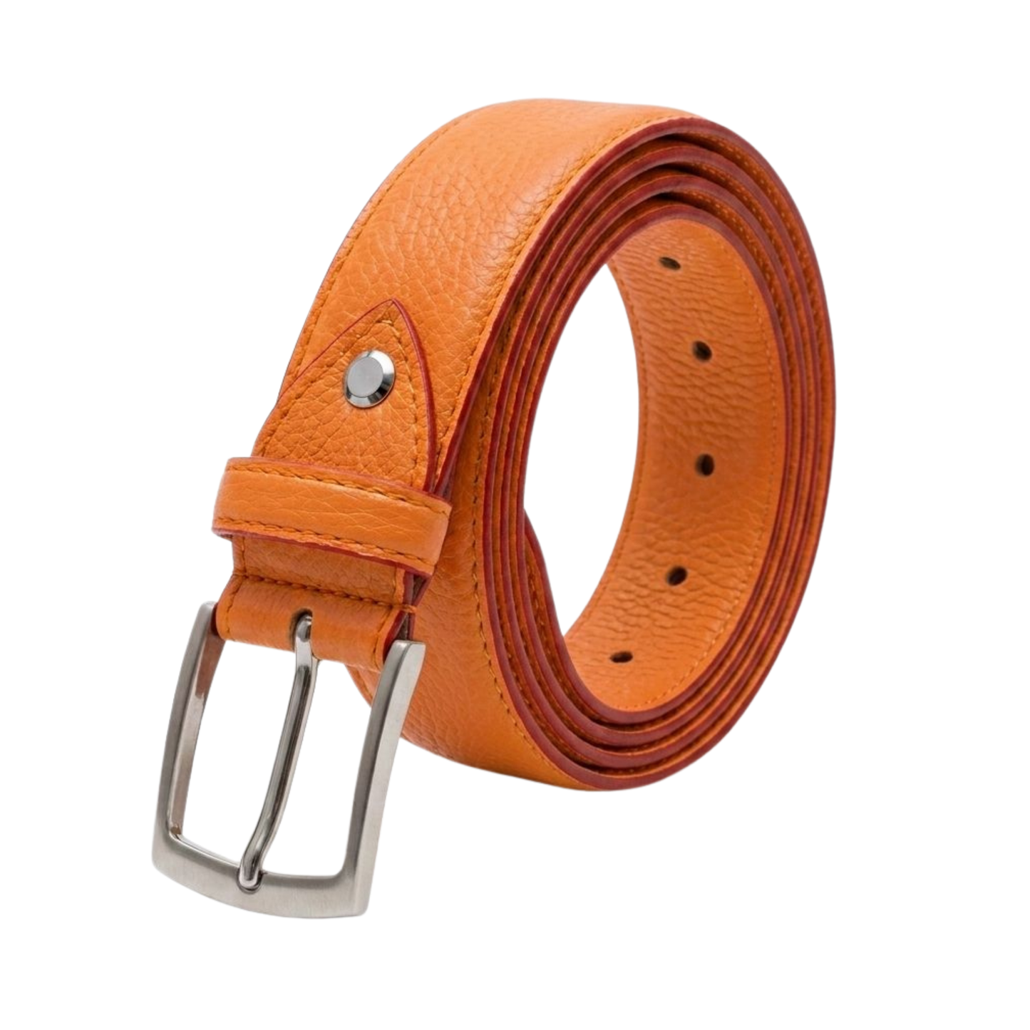 Cintura in vera pelle martellata made in Italy - arancione