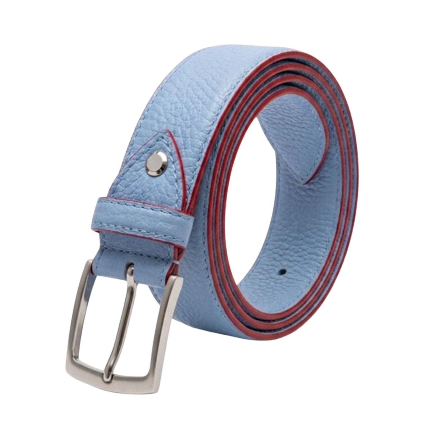 Cintura in vera pelle martellata made in Italy - azzurra