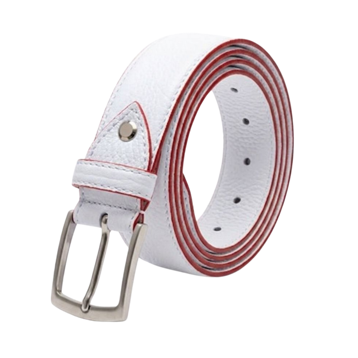 Cintura in vera pelle martellata made in Italy - bianco