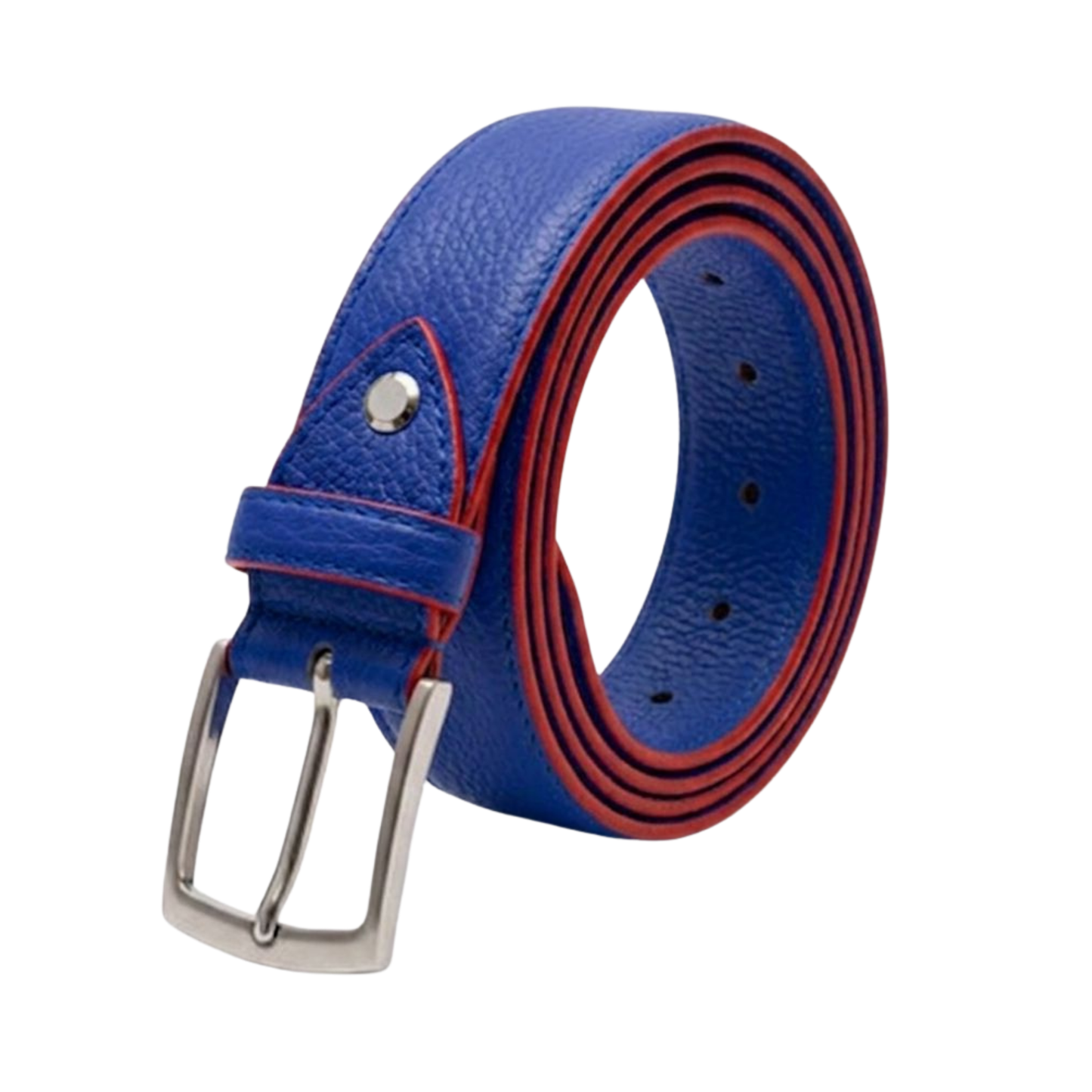 Cintura in vera pelle martellata made in Italy - blu