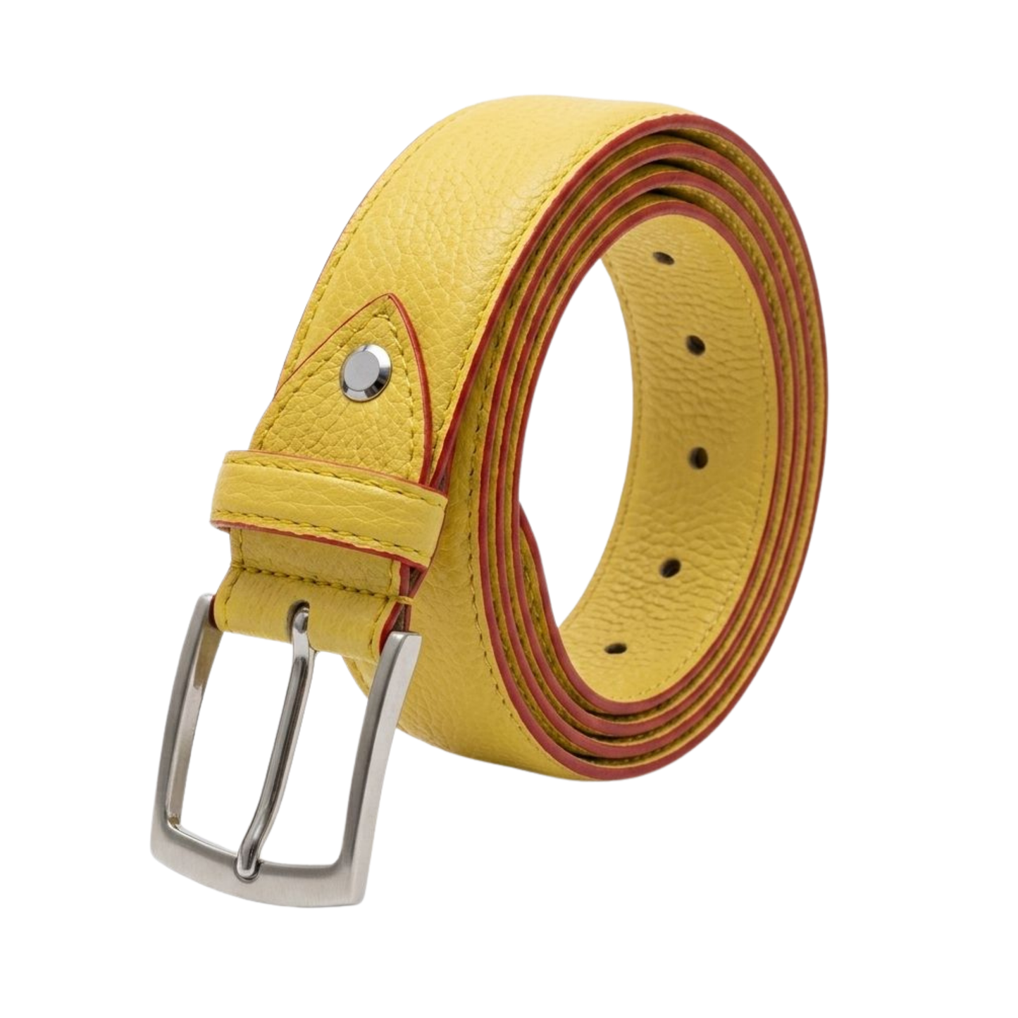 Cintura in vera pelle martellata made in Italy - giallo