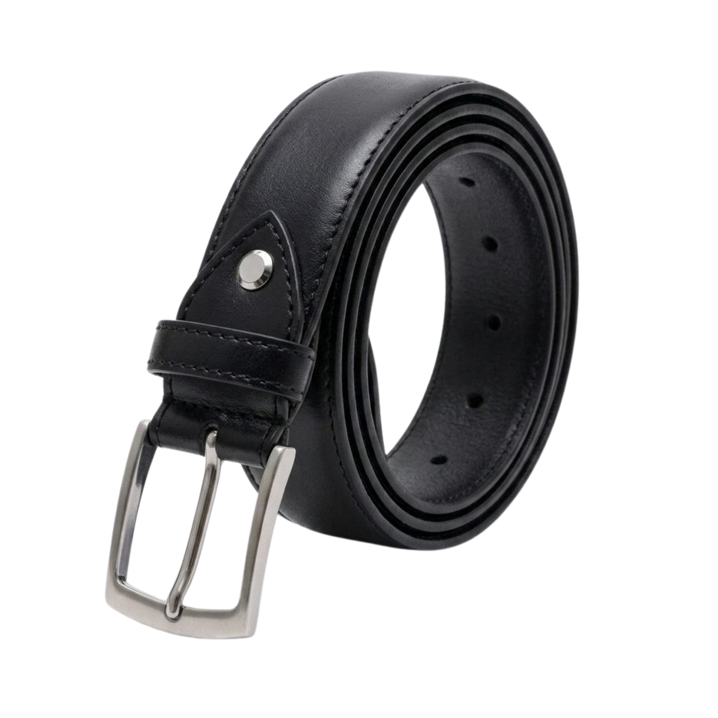 Cintura in vera pelle liscia Made in Italy nera