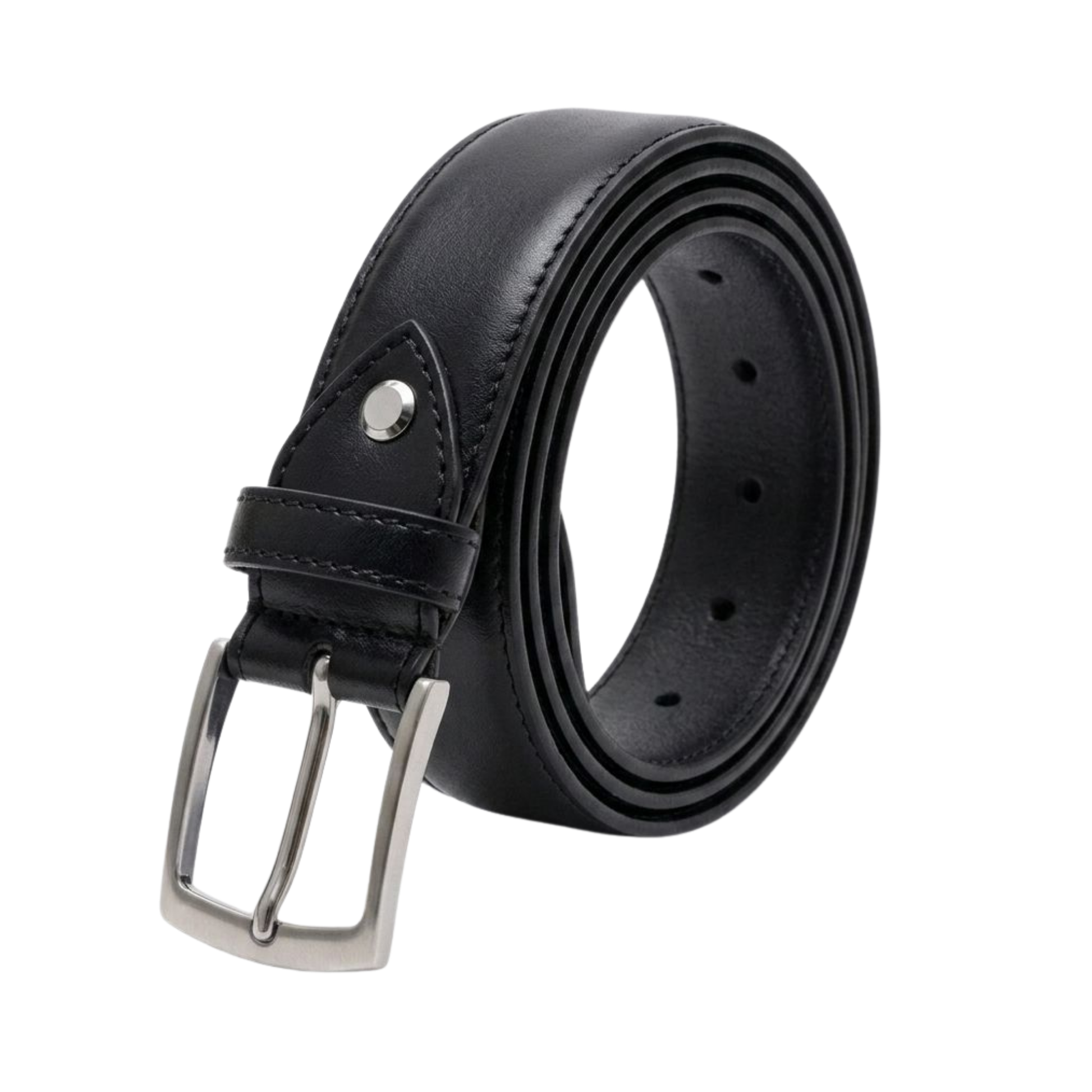 Cintura in vera pelle liscia Made in Italy nera