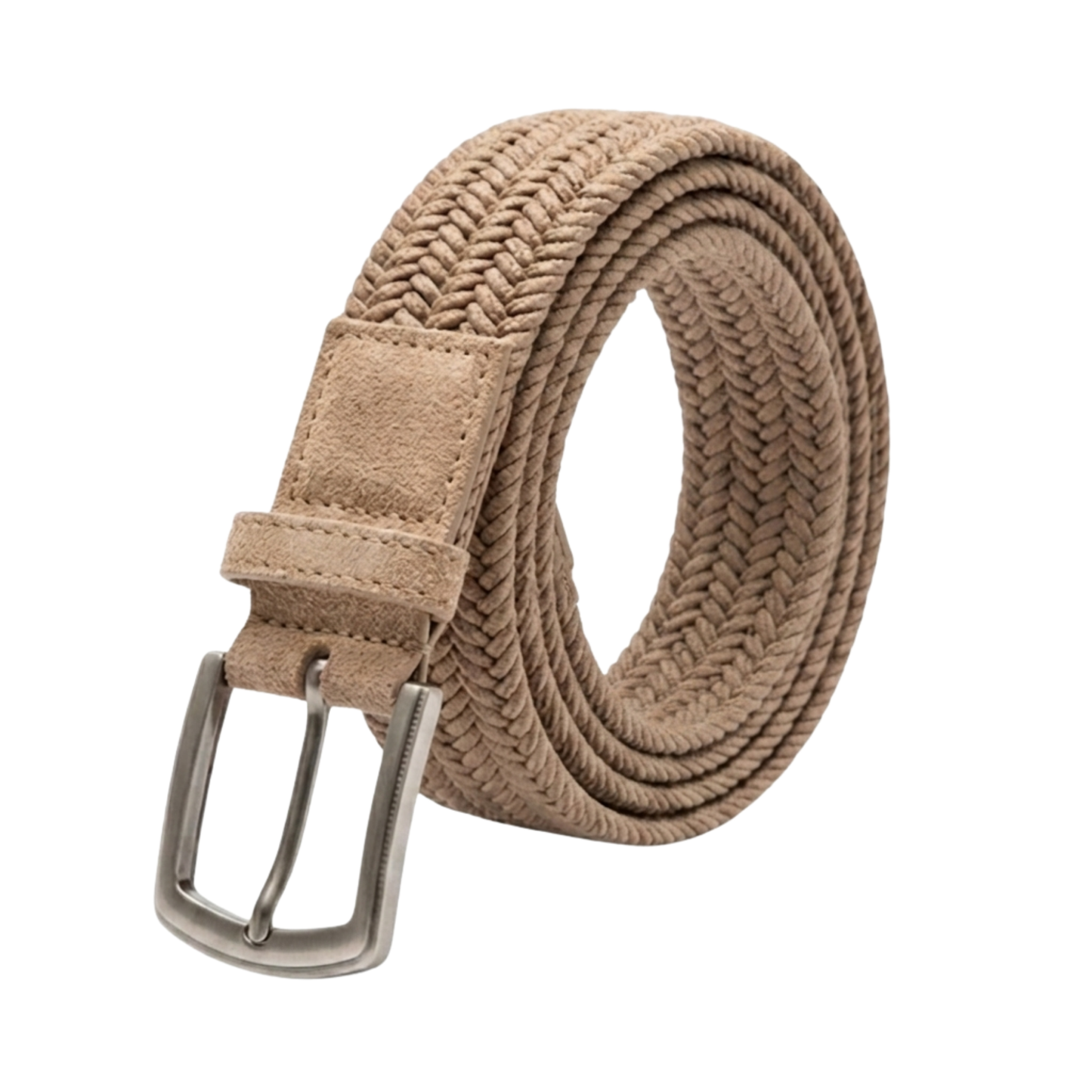 Cintura made in italy intrecciata a mano beige