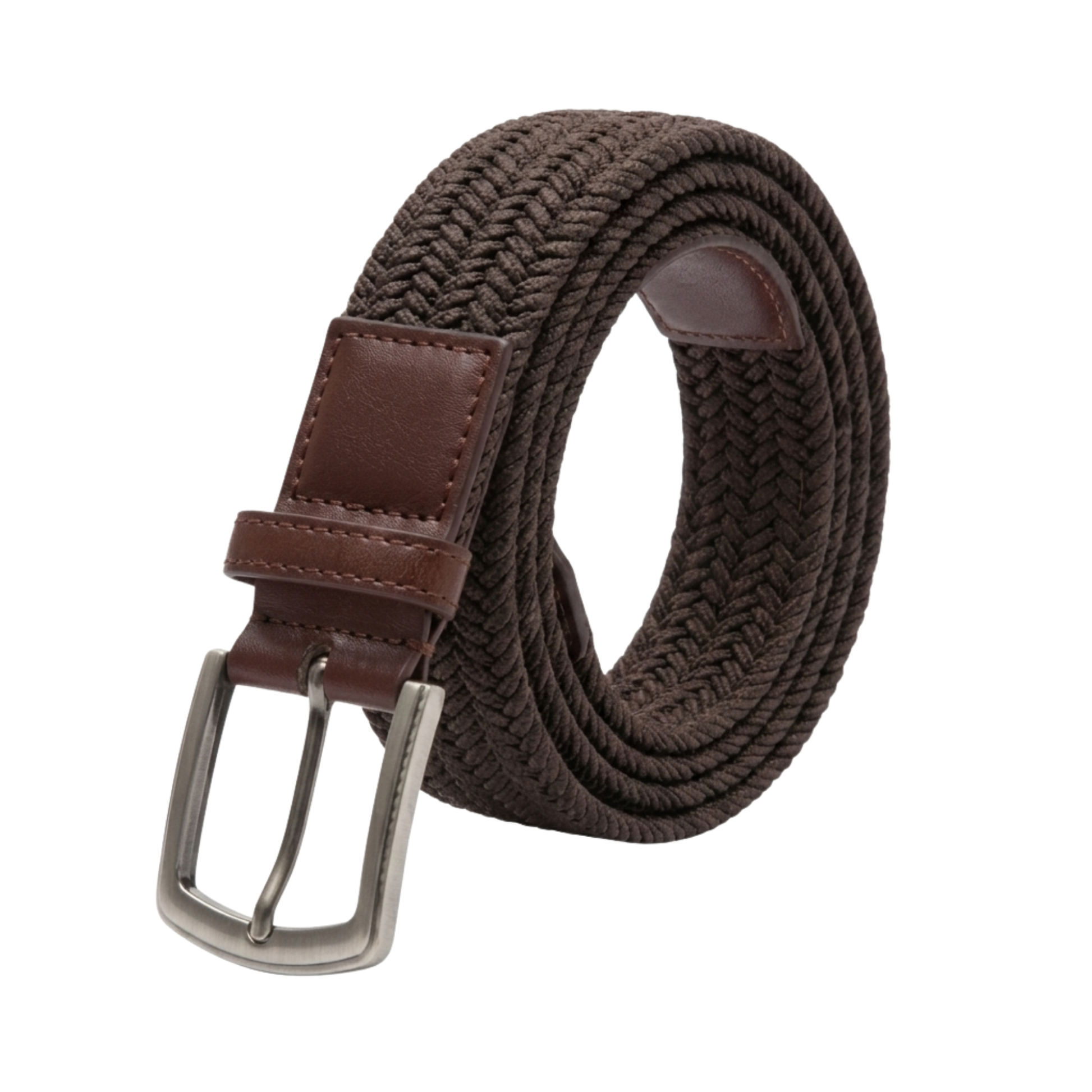 Cintura made in italy intrecciata a mano marrone scuro