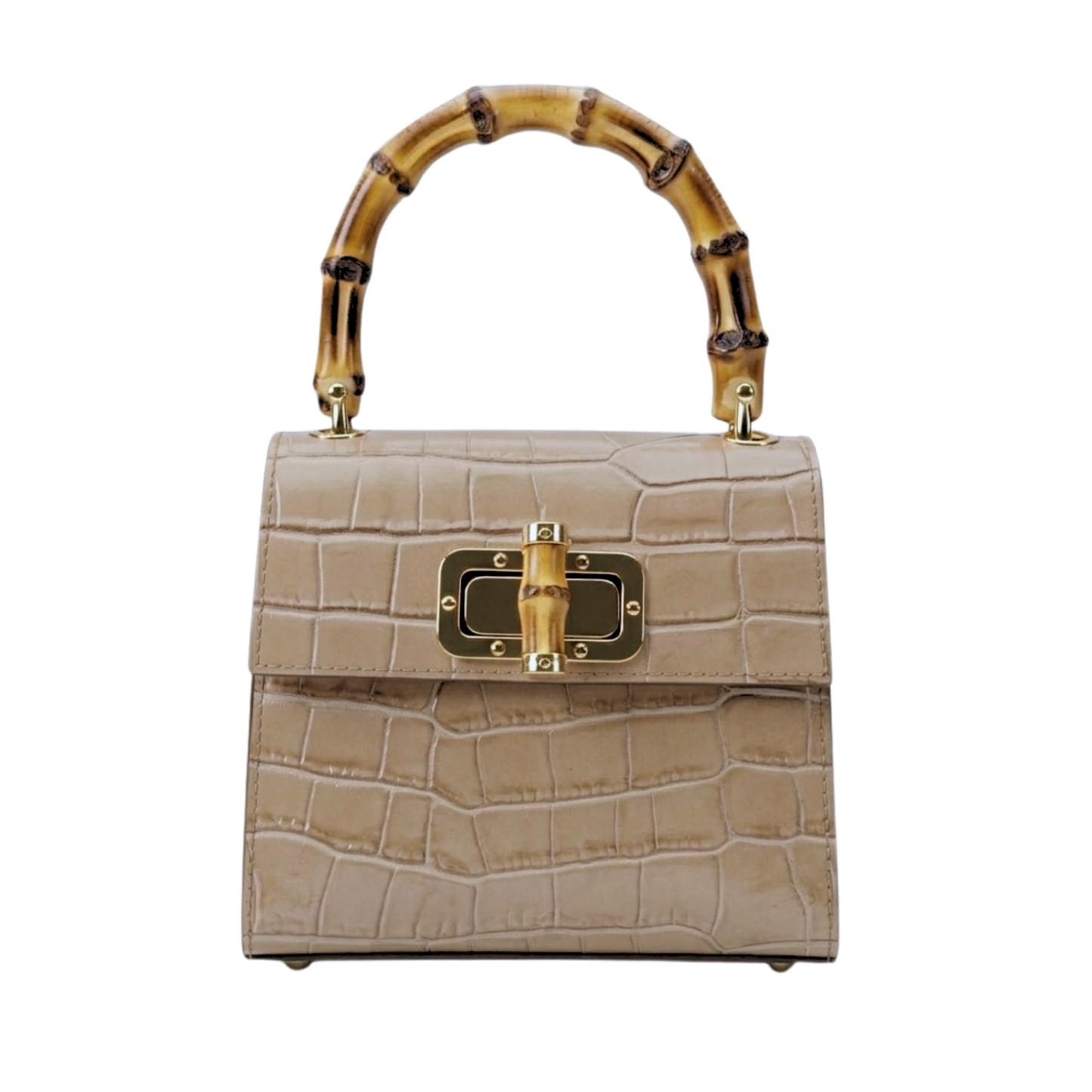 Borsa Coco in vera pelle Made in Italy vista frontale - Beige