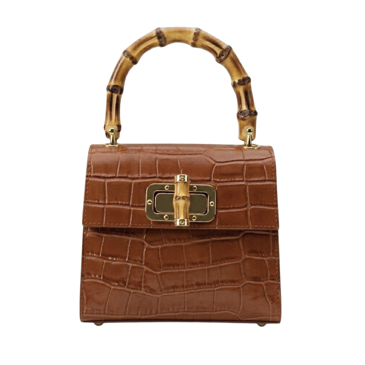 Borsa Coco in vera pelle Made in Italy vista frontale - Marrone