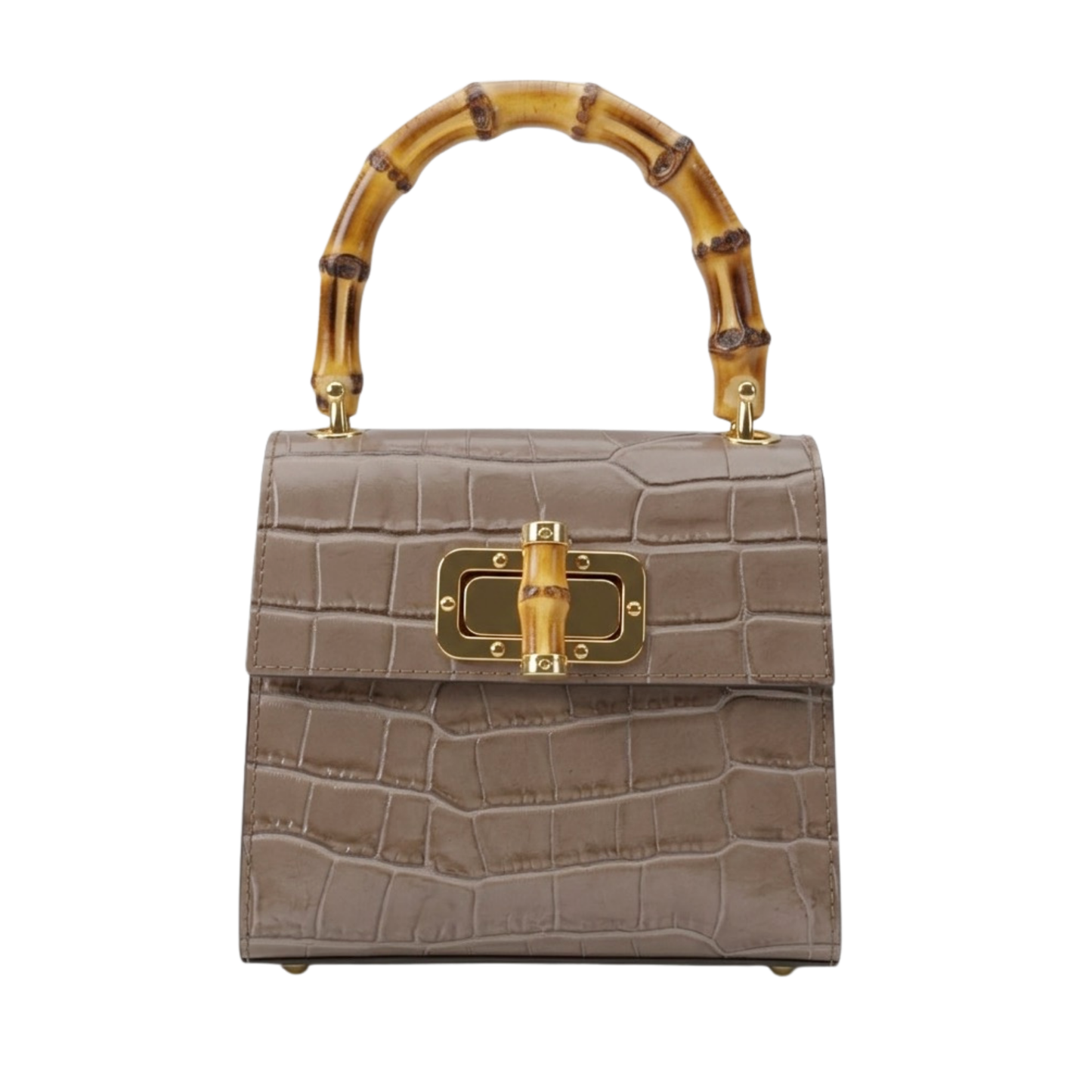 Borsa Coco in vera pelle Made in Italy vista frontale - Coco Moca