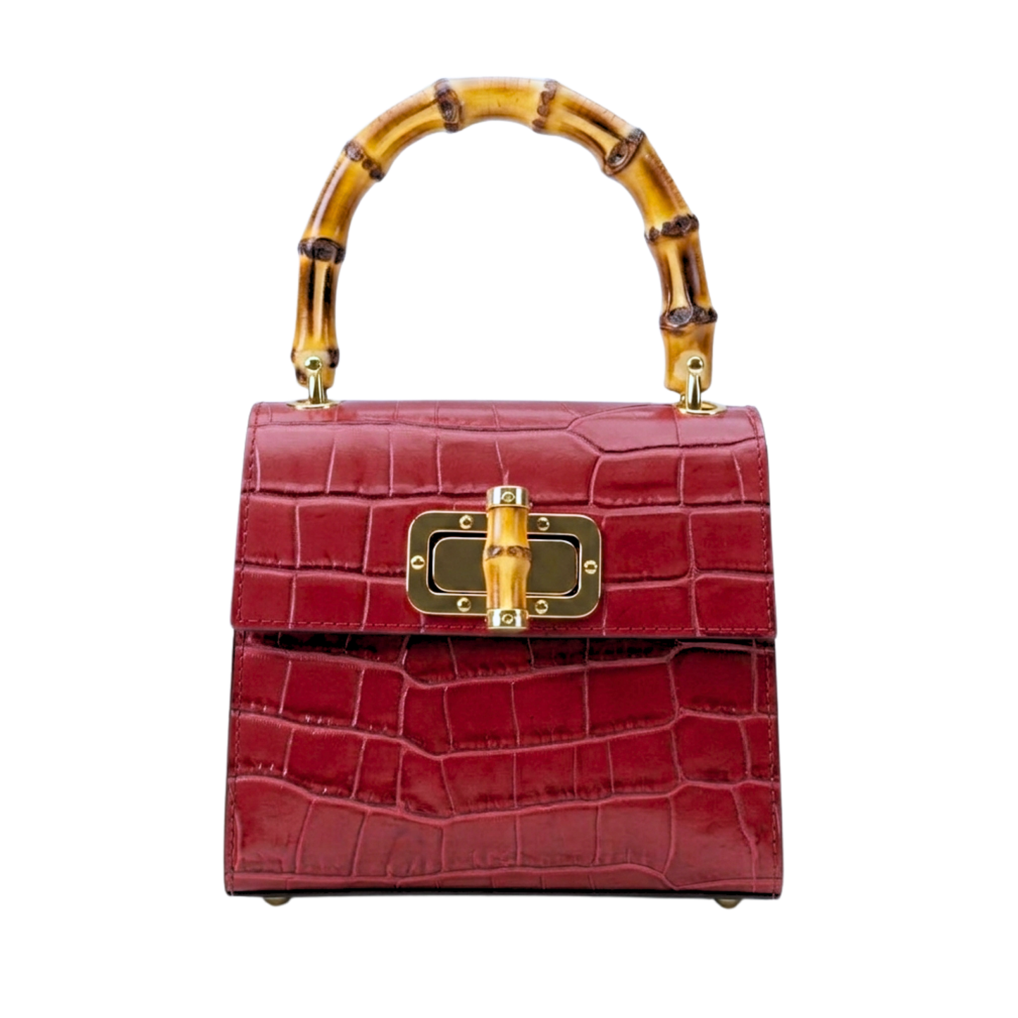 Borsa Coco in vera pelle Made in Italy vista frontale - Rosso