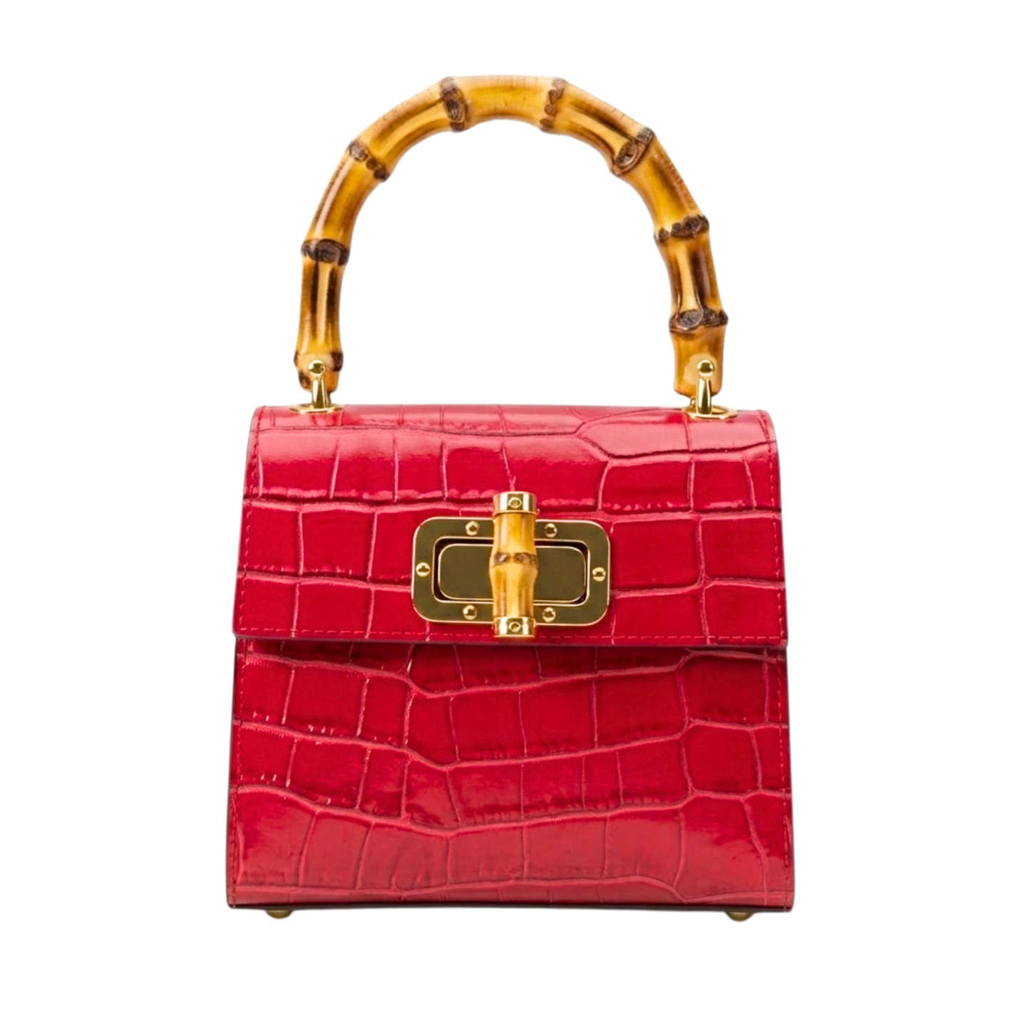 Borsa Coco in vera pelle Made in Italy vista frontale - Rosso Brillante