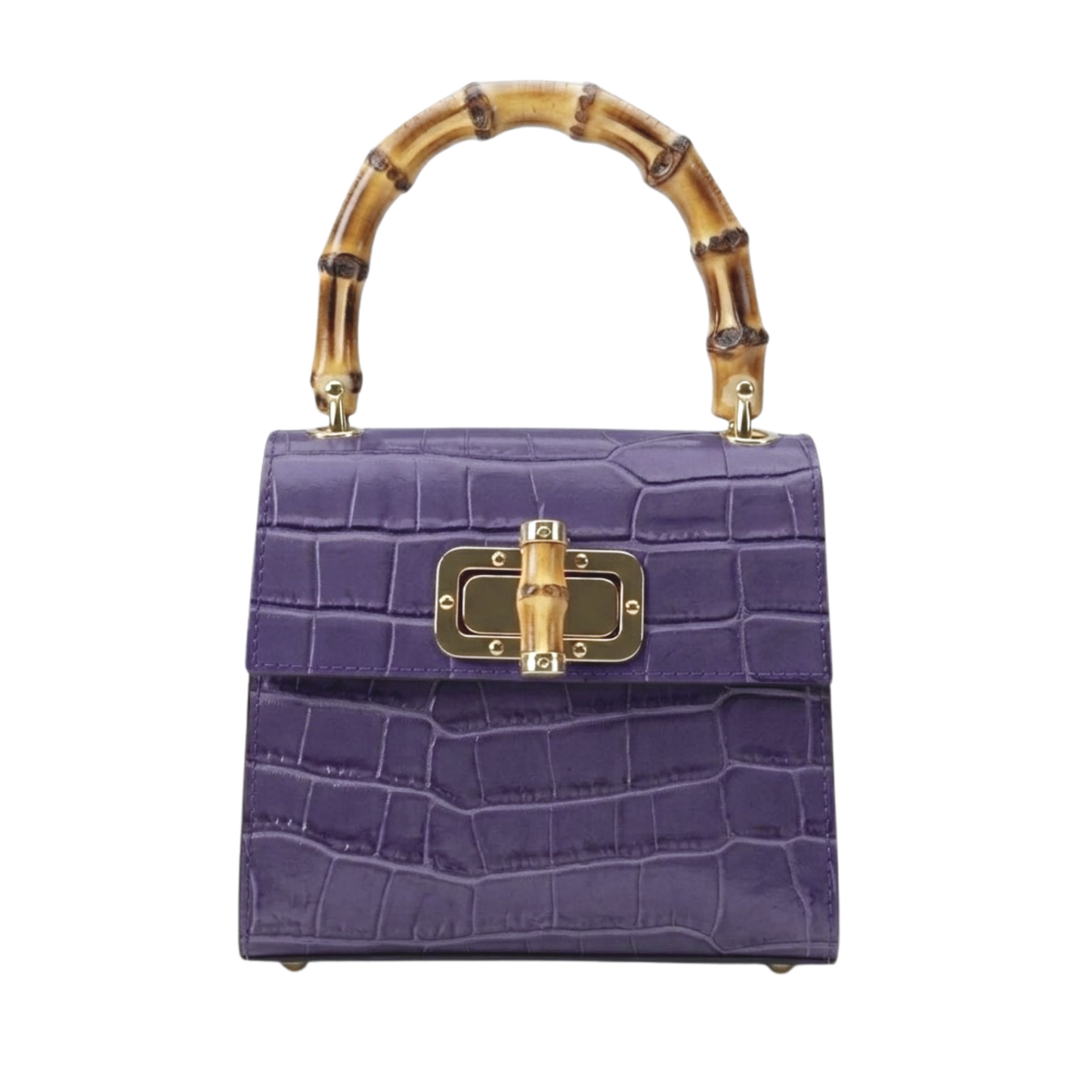 Borsa Coco in vera pelle Made in Italy vista frontale - Viola