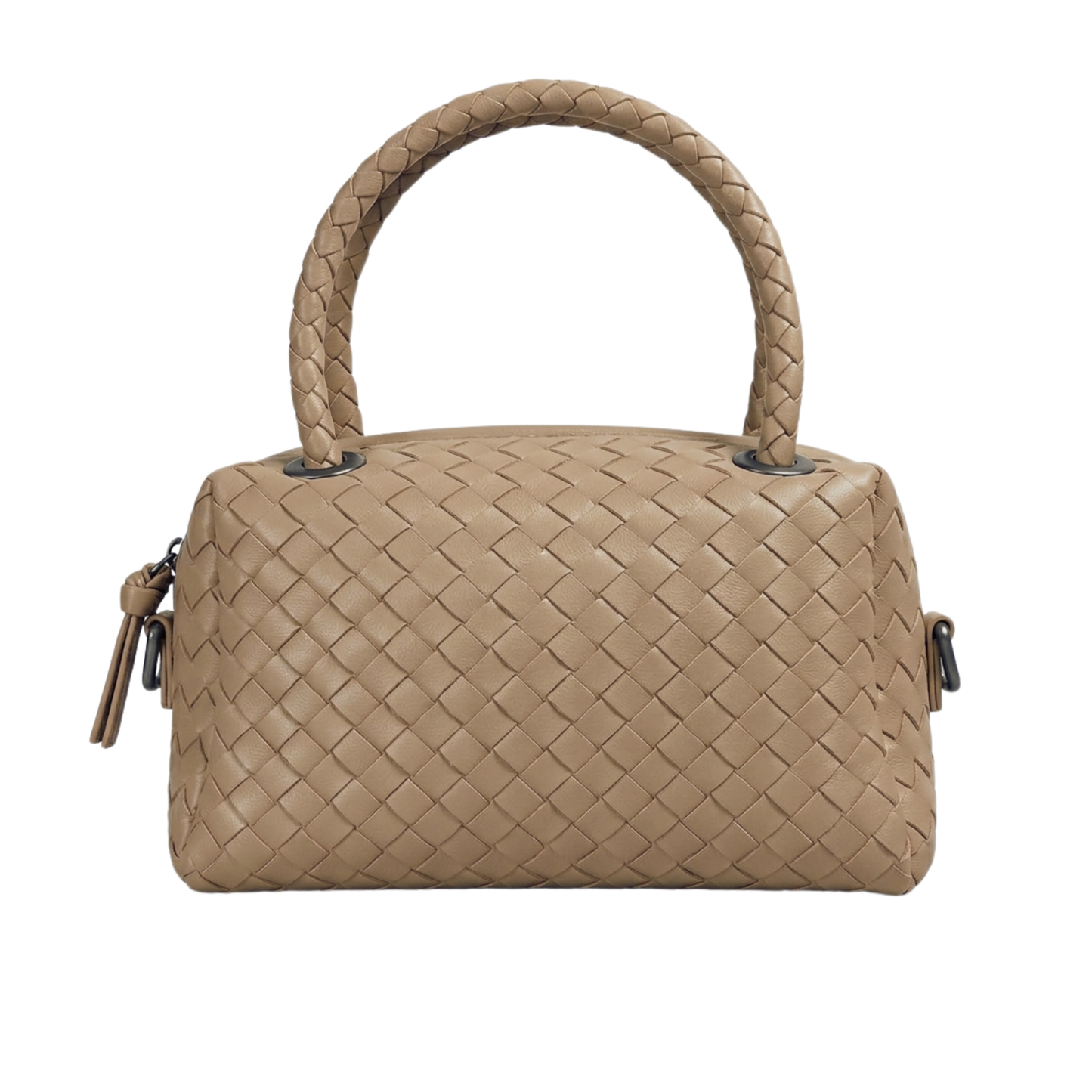 Borsa Cubetto in pelle Made in Italy – vista frontale - Beige