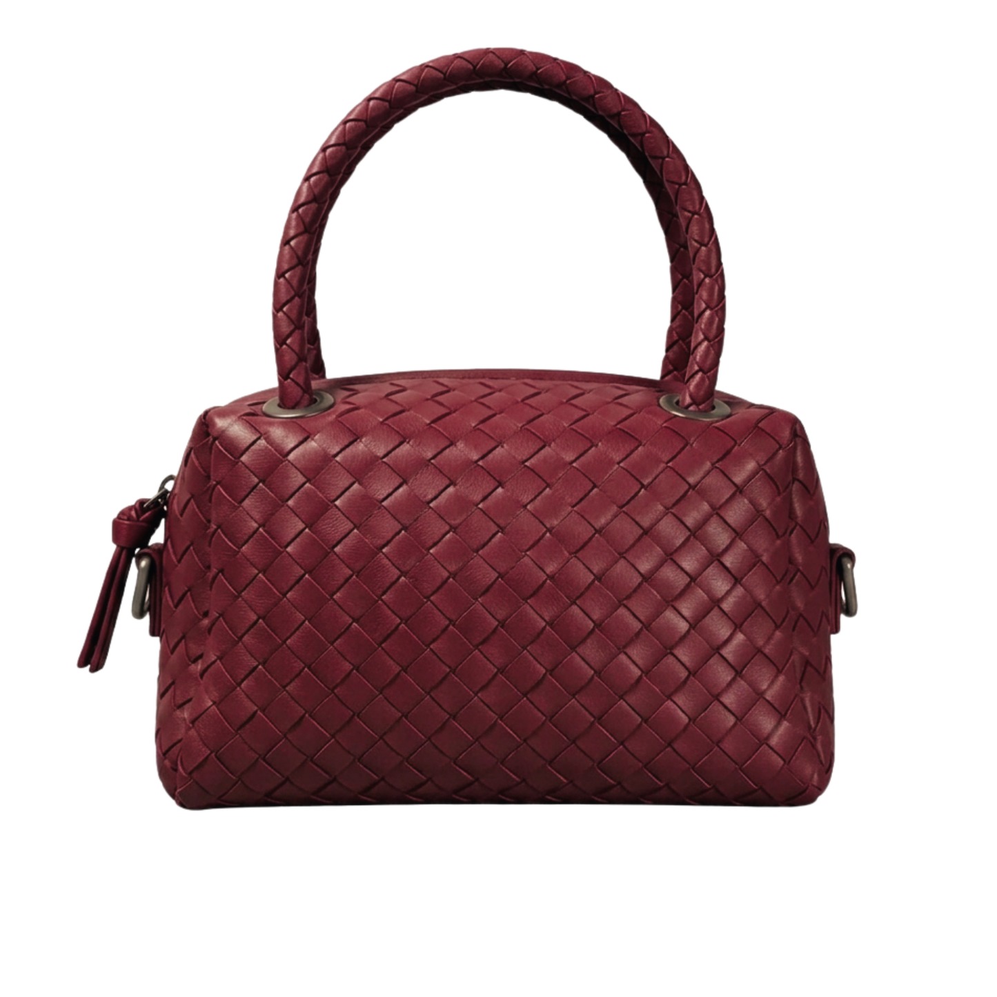 Borsa Cubetto in pelle Made in Italy – vista frontale - Bordeaux