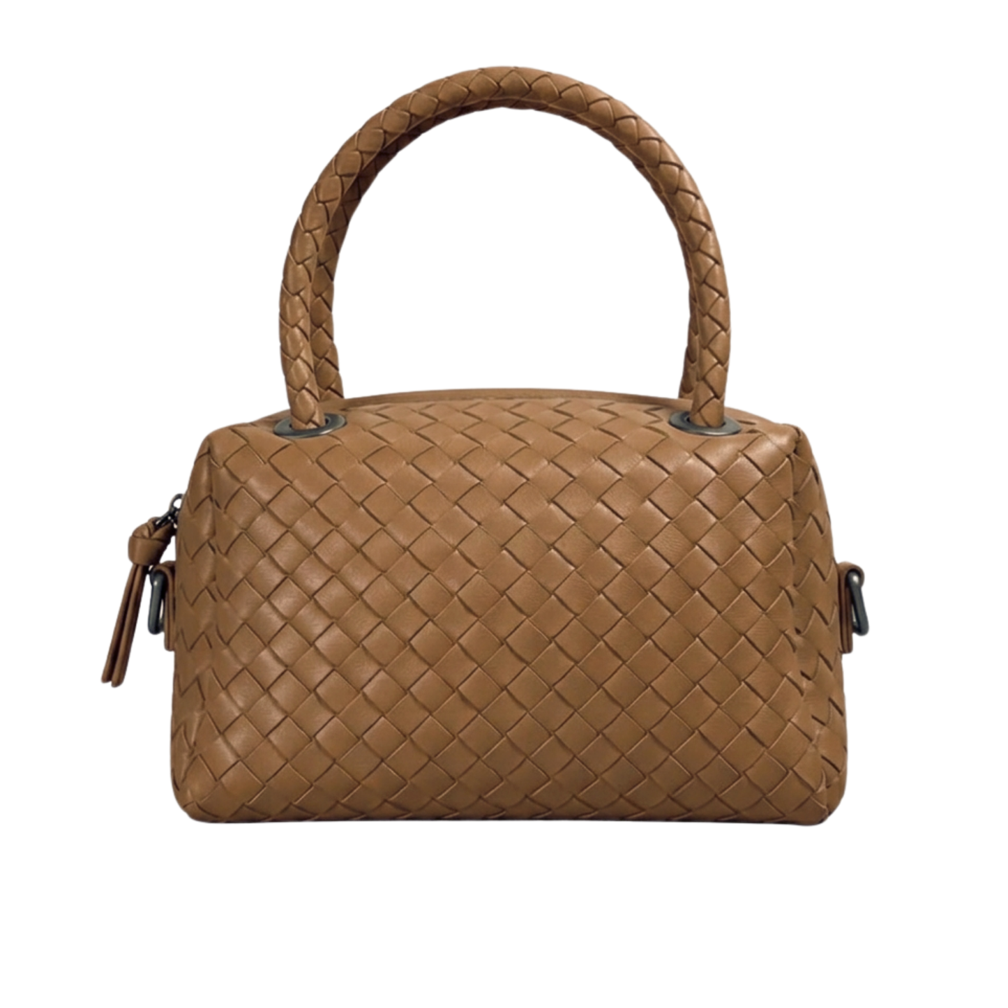 Borsa Cubetto in pelle Made in Italy – vista frontale - Marrone