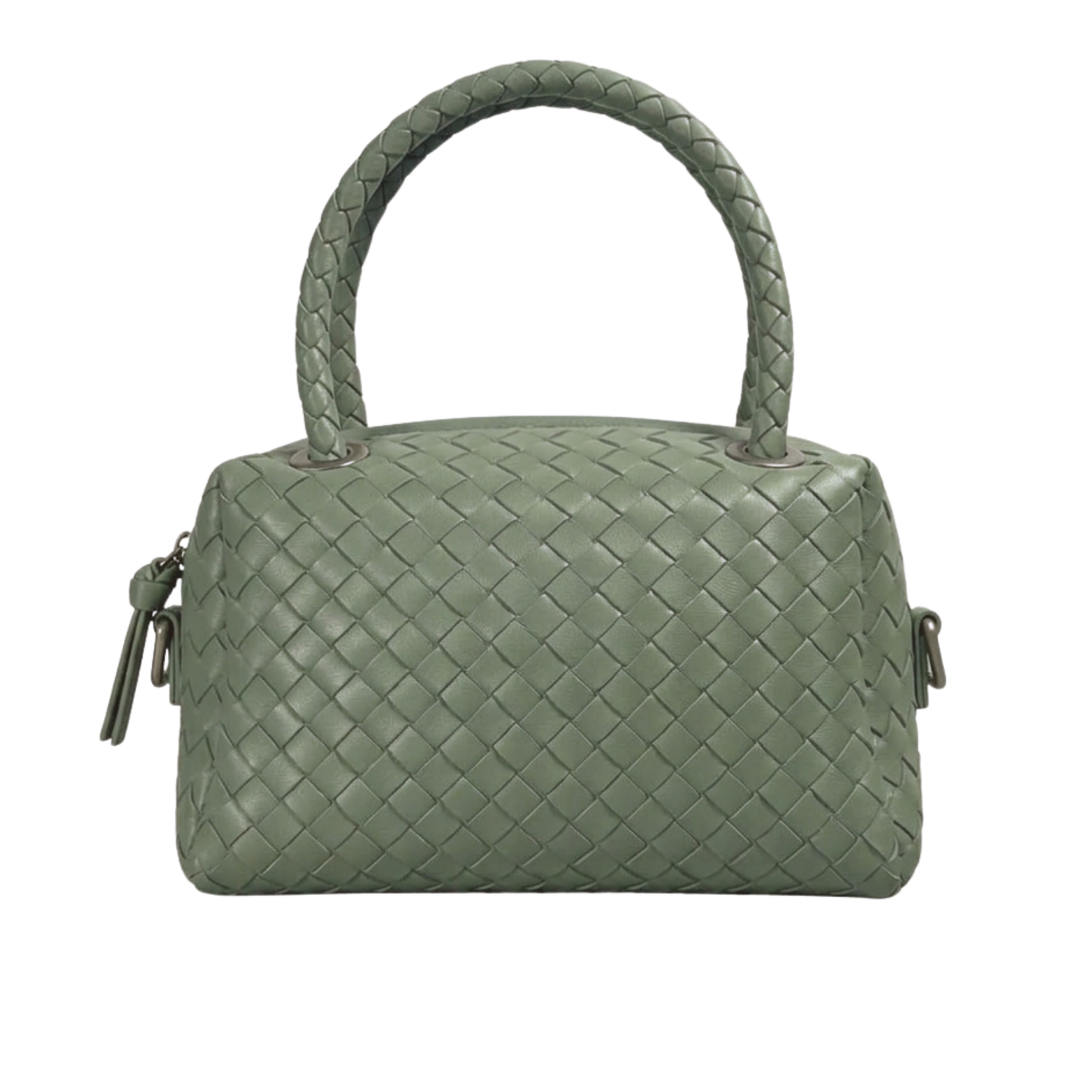 Borsa Cubetto in pelle Made in Italy – vista frontale - Menta