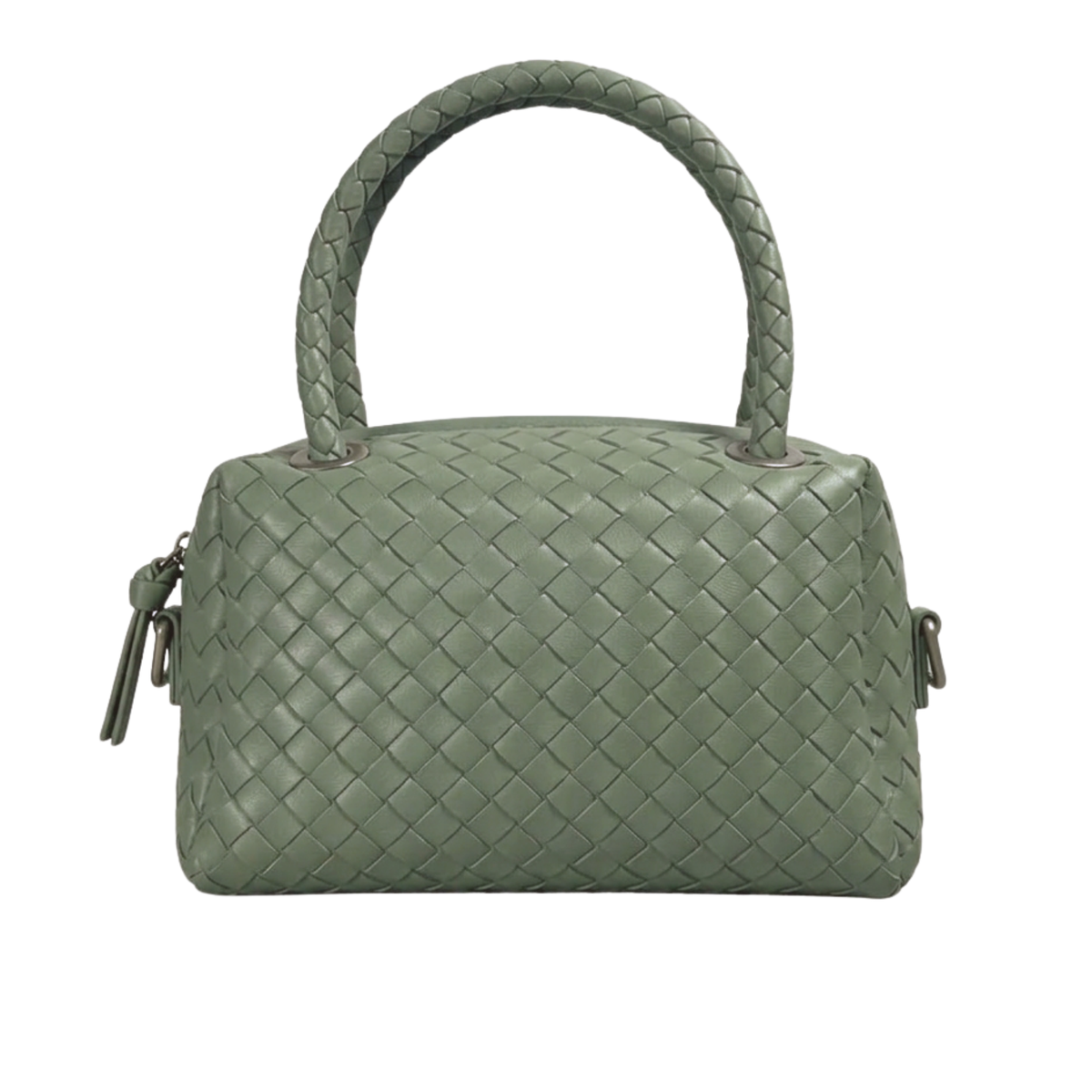 Borsa Cubetto in pelle Made in Italy – vista frontale - Menta