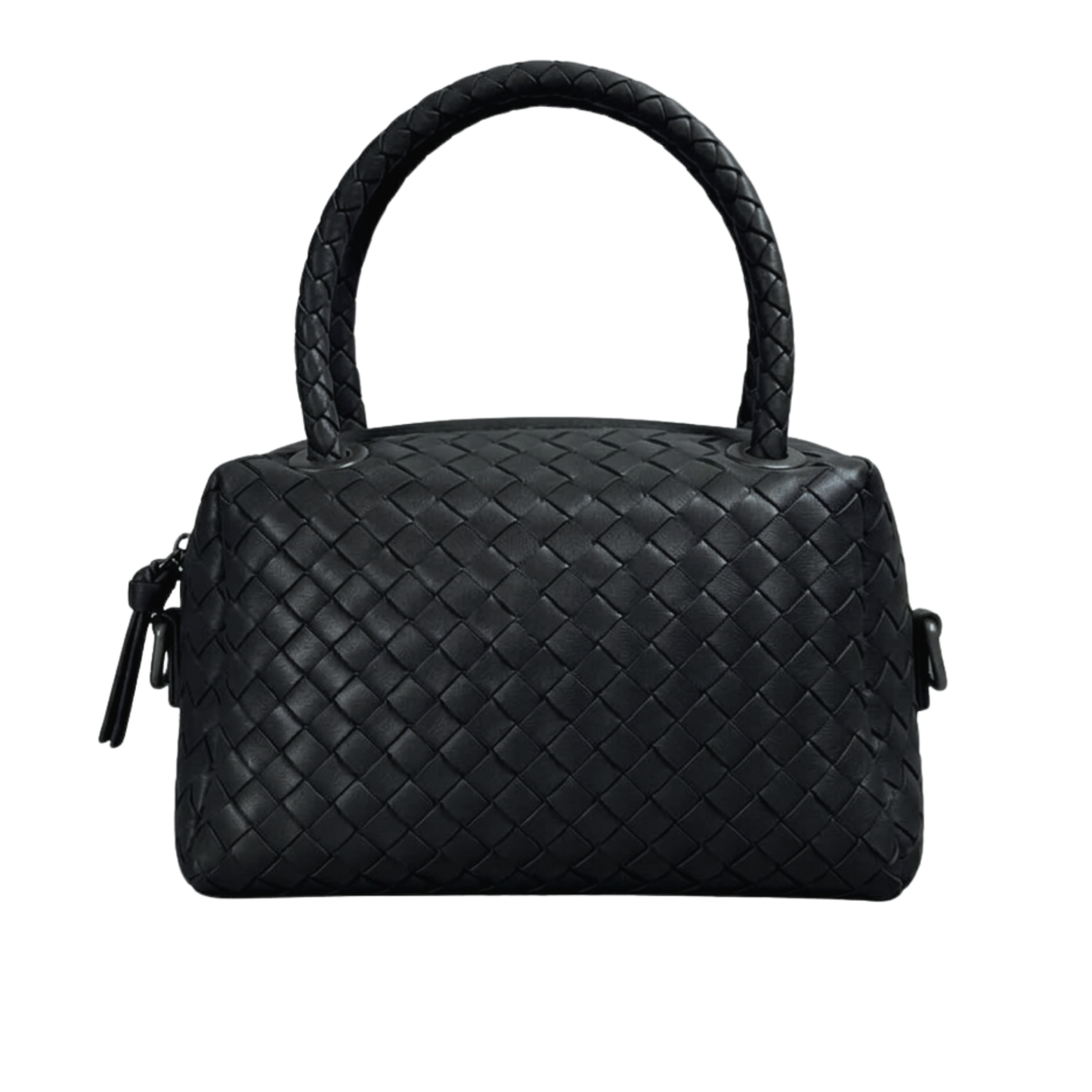Borsa Cubetto in pelle Made in Italy – vista frontale - Nera
