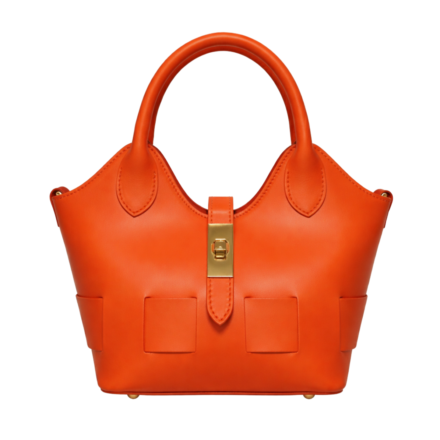 Borsa Diana in vera pelle Made in Italy - Vista frontale - Arancione